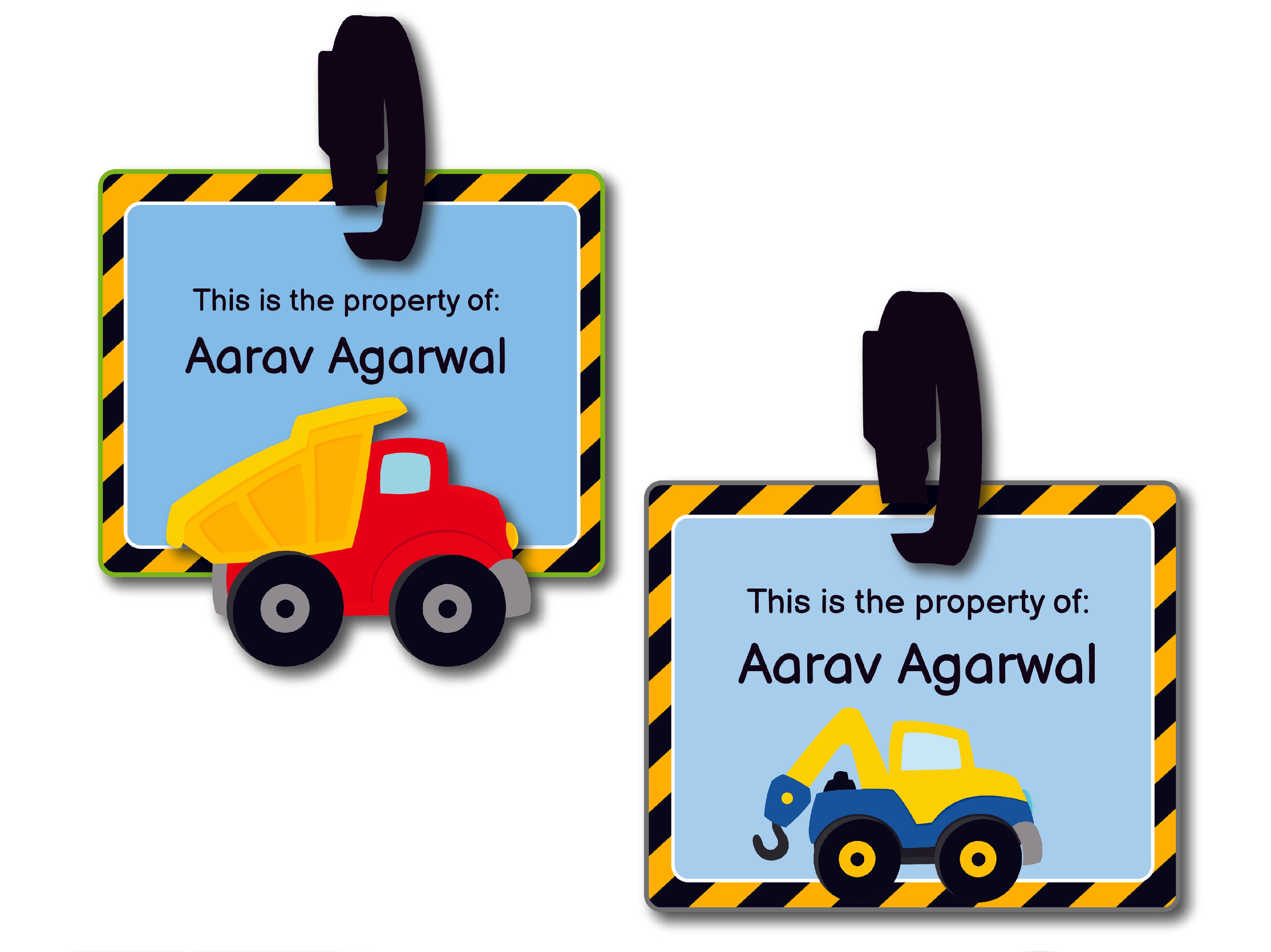 Bag Tag - Construction (Blue)