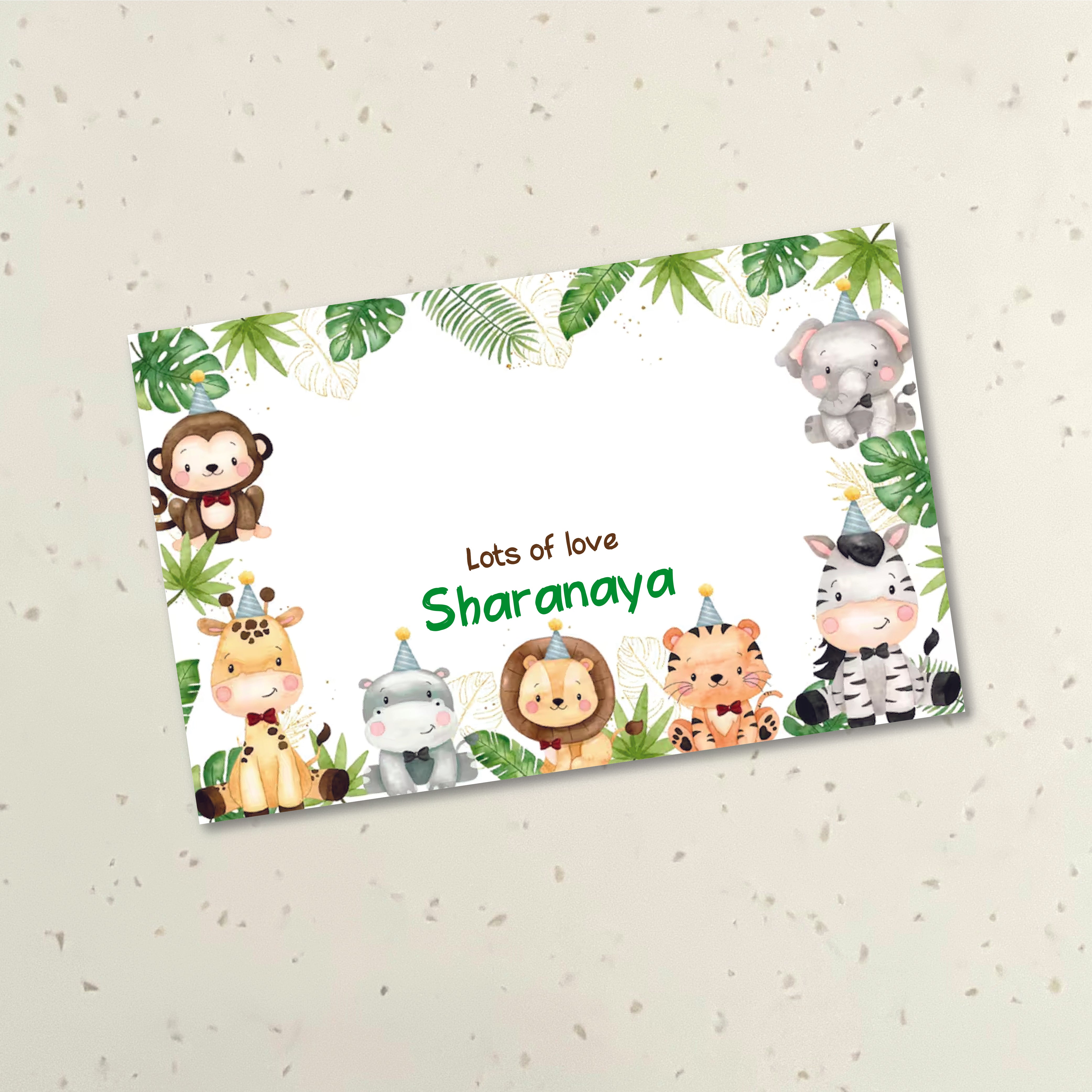 Gift Tag (rectangular) - Animal party