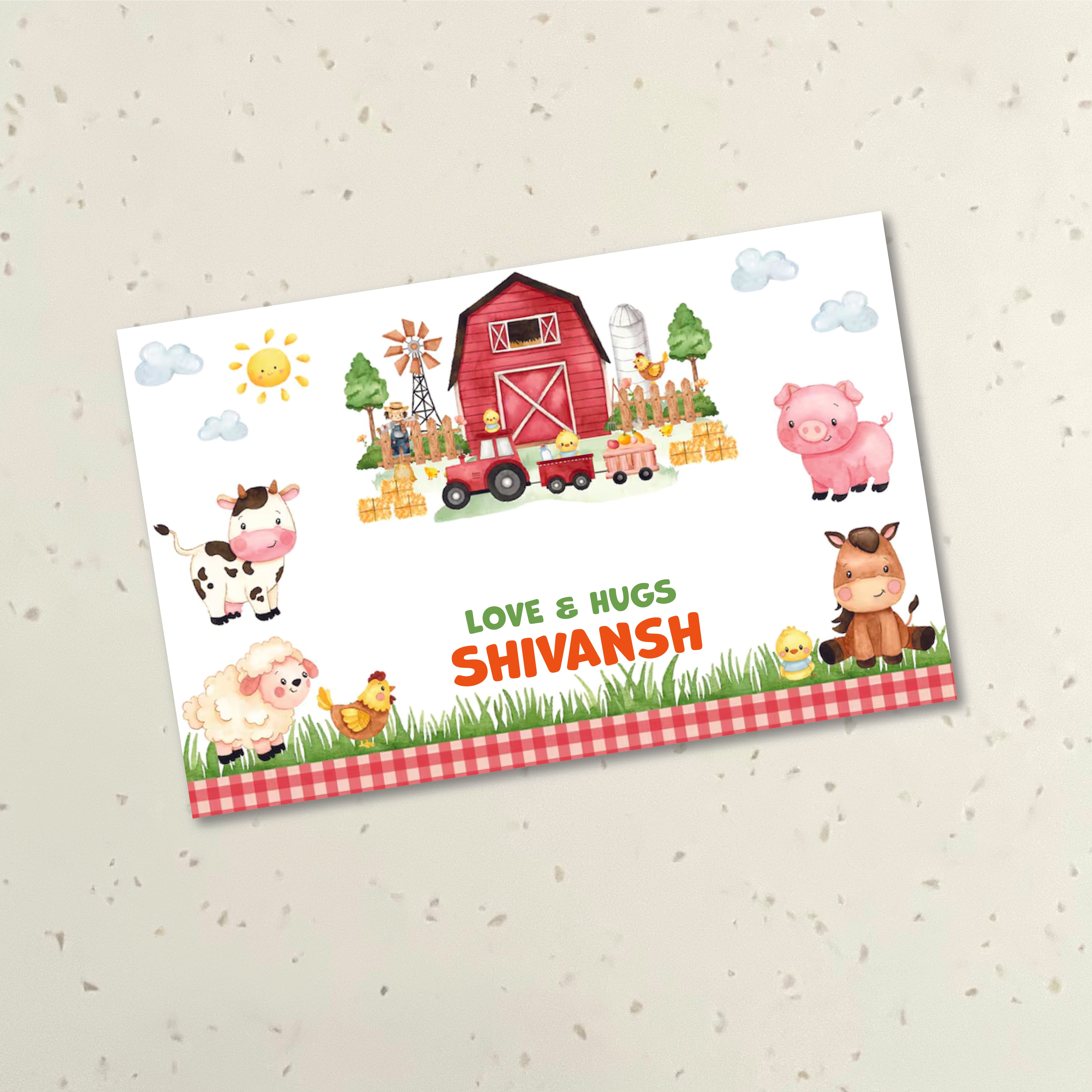 Gift Tag (rectangular) - At the farm