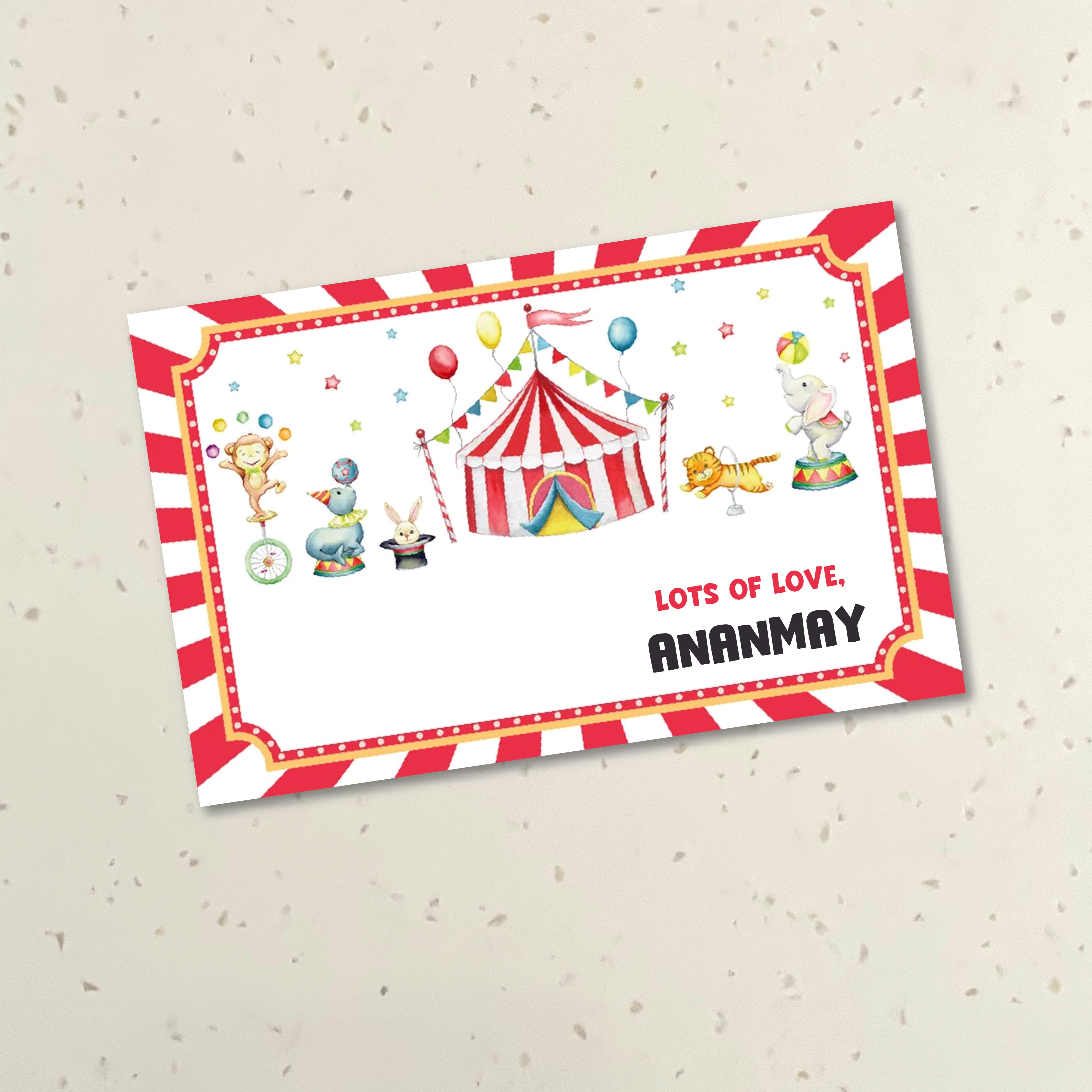 Gift Tag (rectangular) - Circus