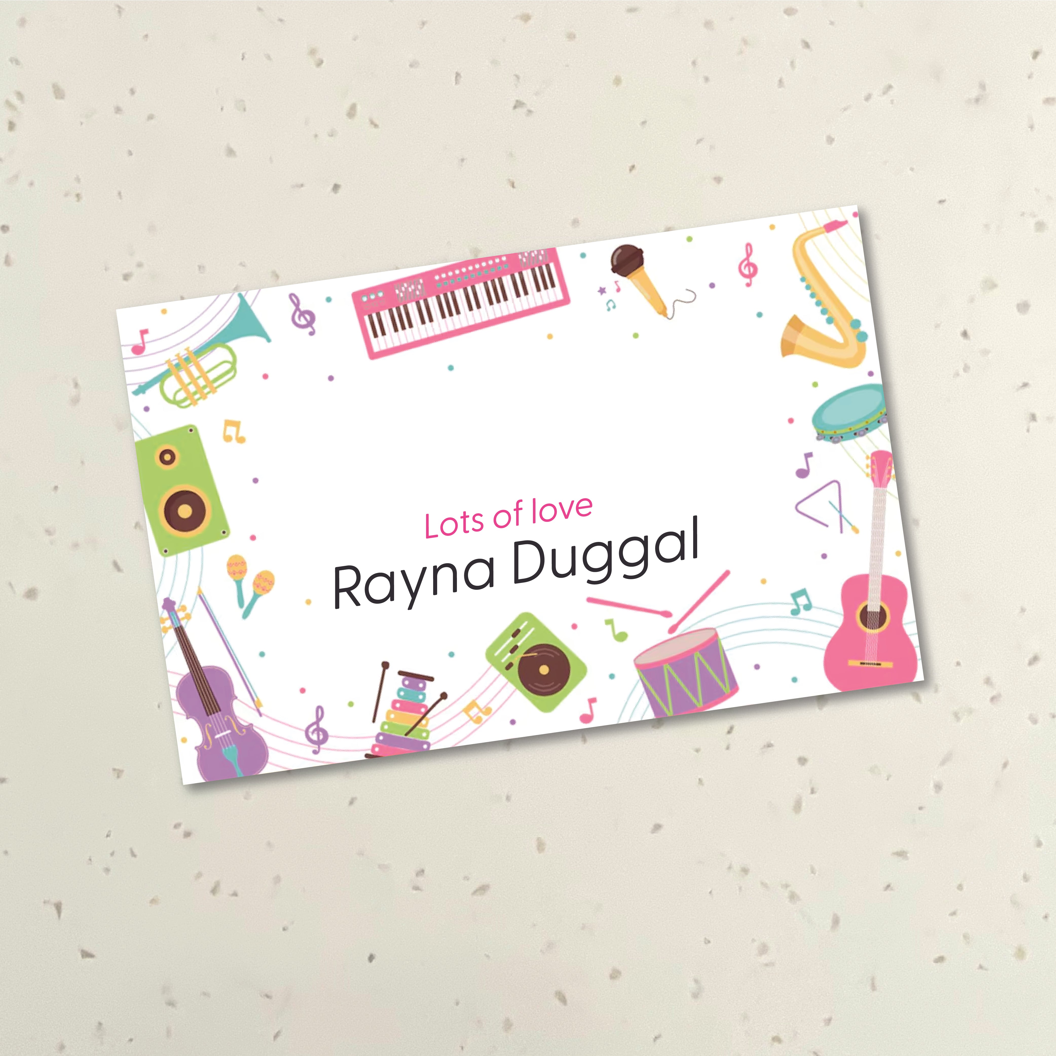 Gift Tag (rectangular) - Musical instruments