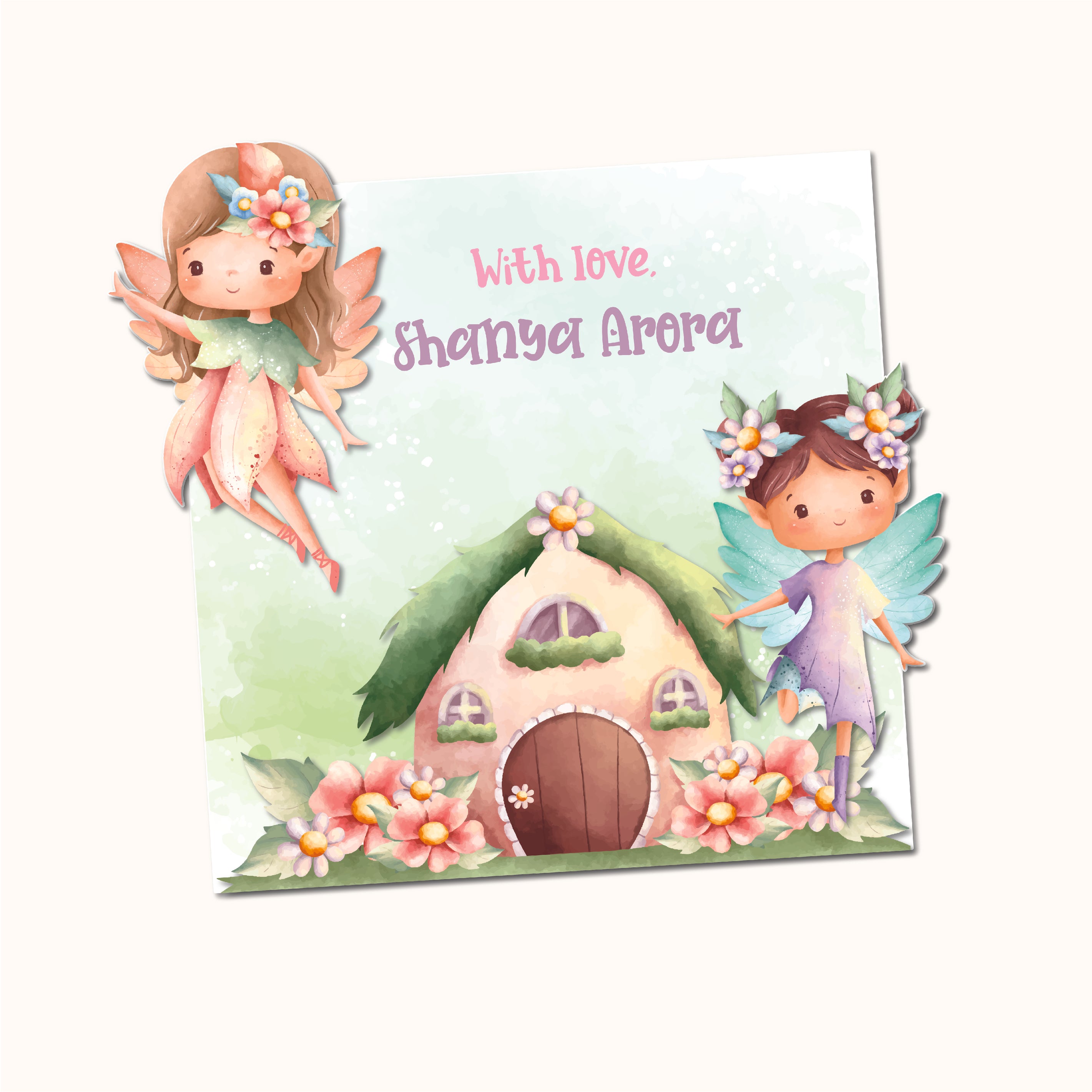 Gift Tag (Shape) - Fairies in enchanted garden