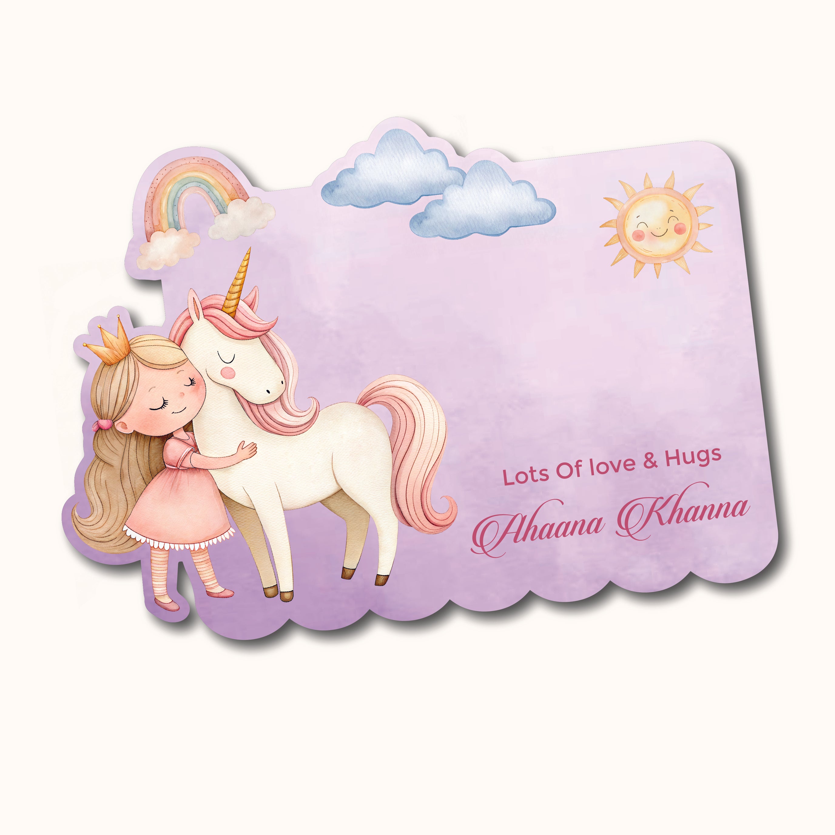Gift Tag (Shape) - Princess & Unicorn