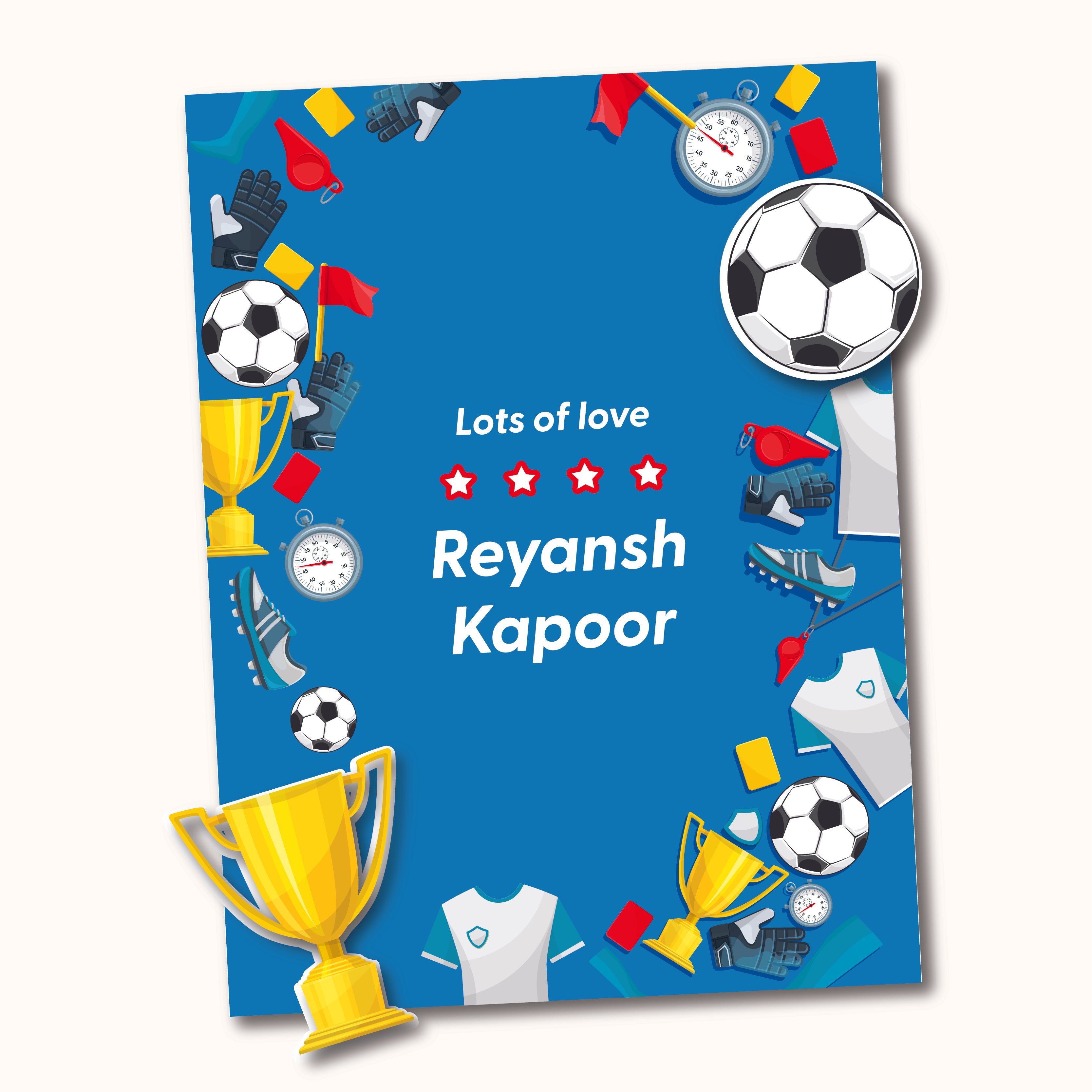 Gift Tag (Shape) - Football with Trophy