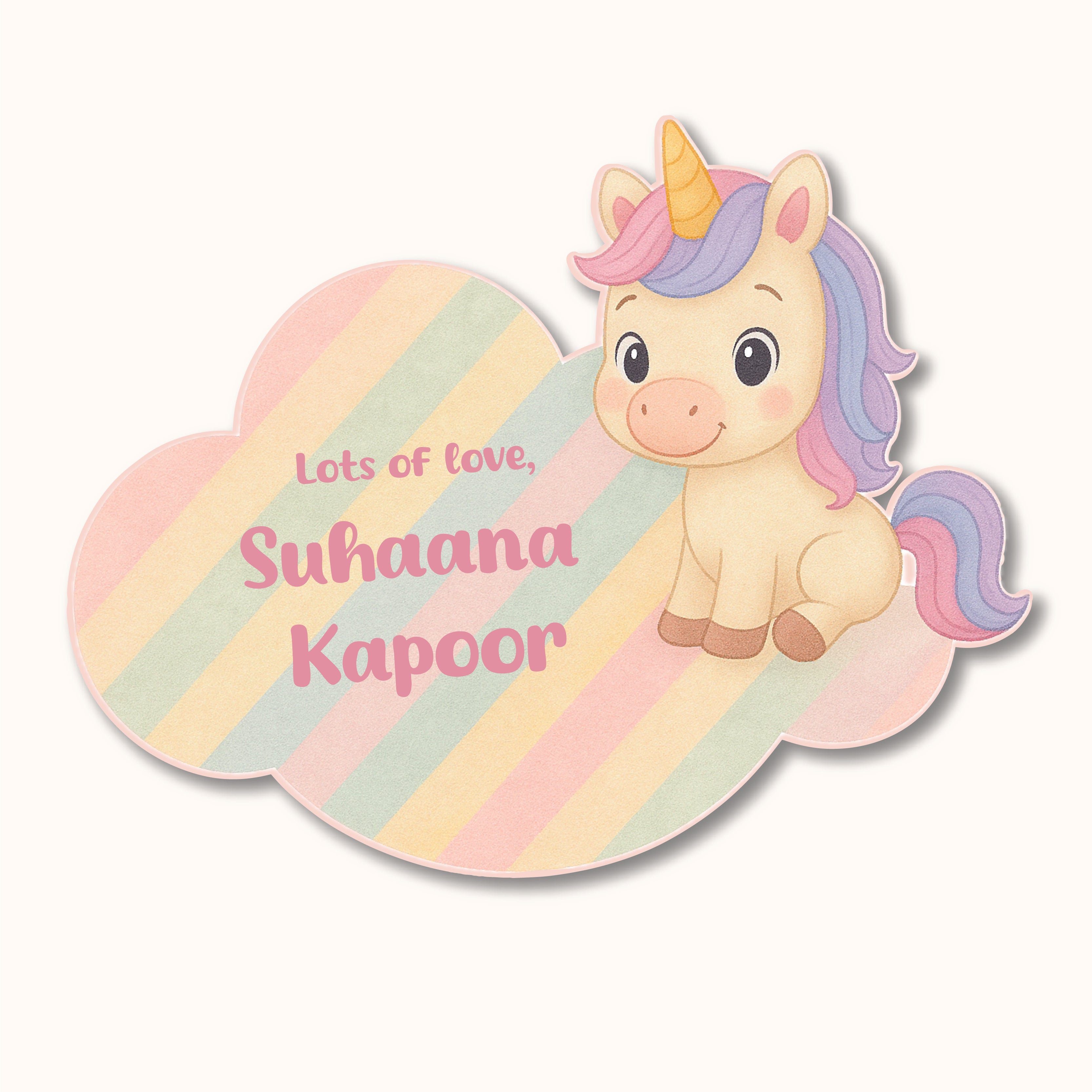 Gift Tag (Shape) - Unicorn Striped