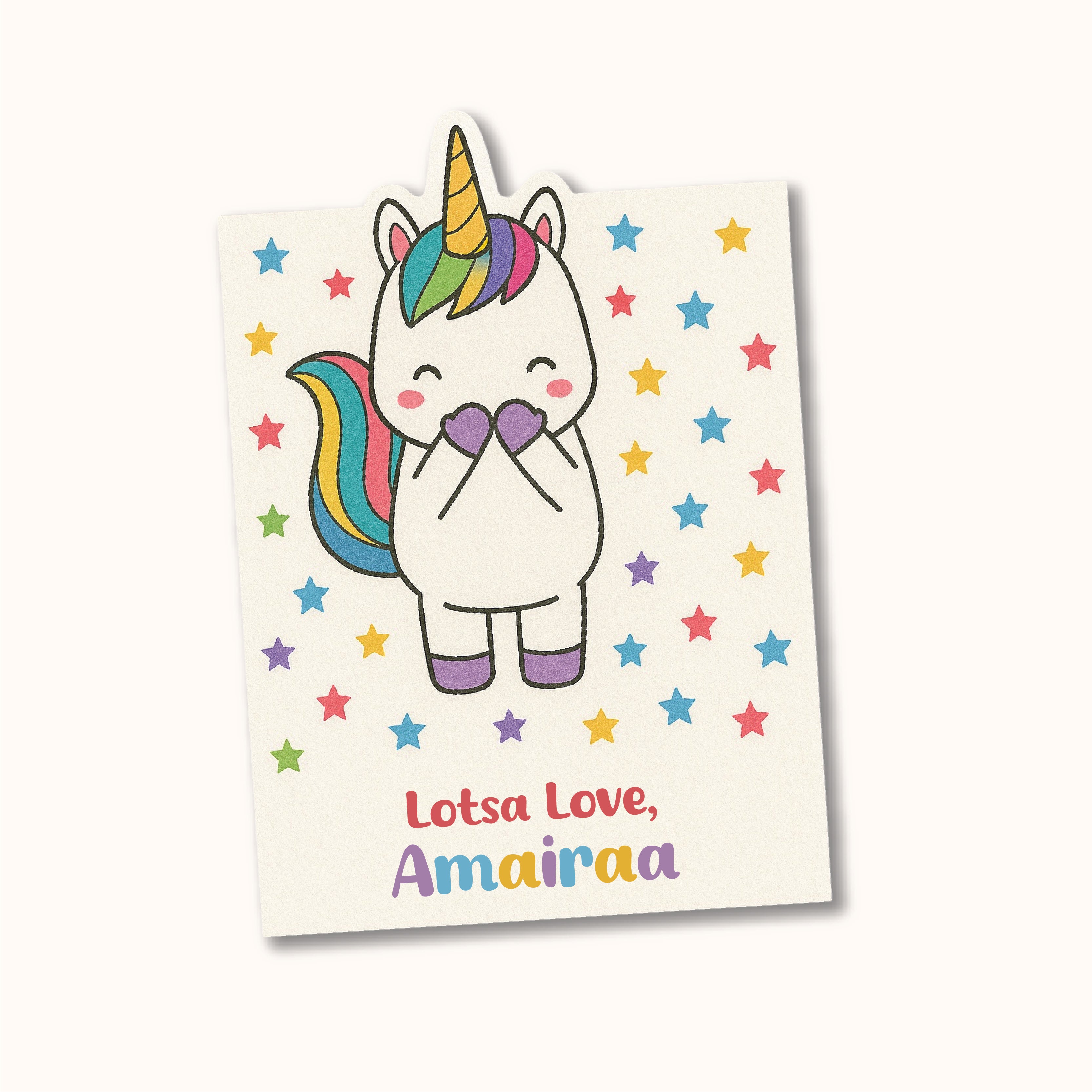 Gift Tag (Shape) - Unicorn with Stars