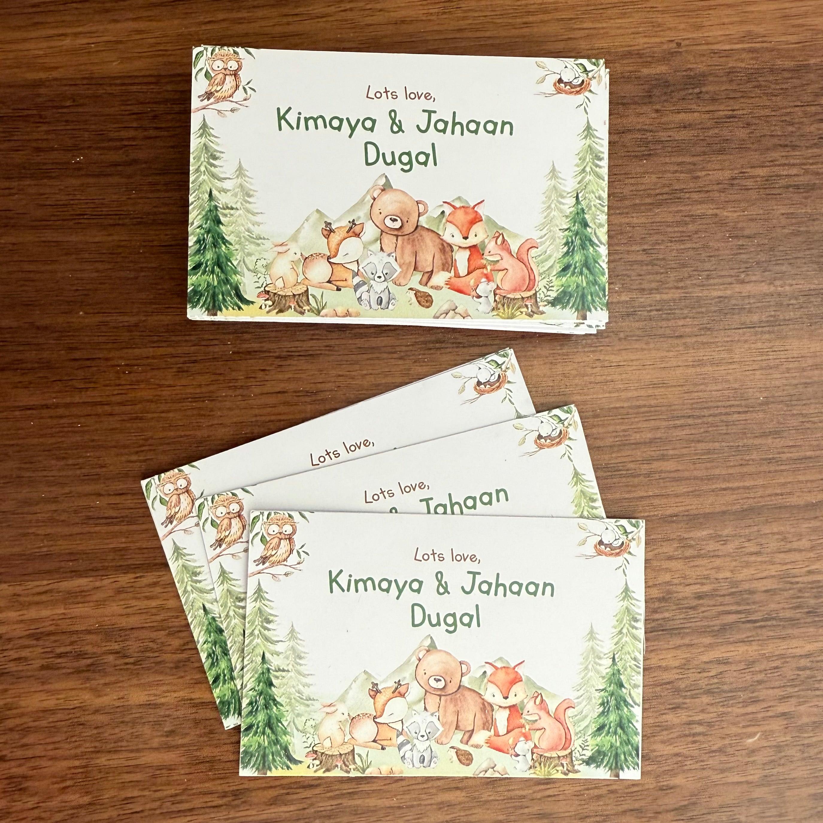 Gift Tag (rectangular) - Woodland animals
