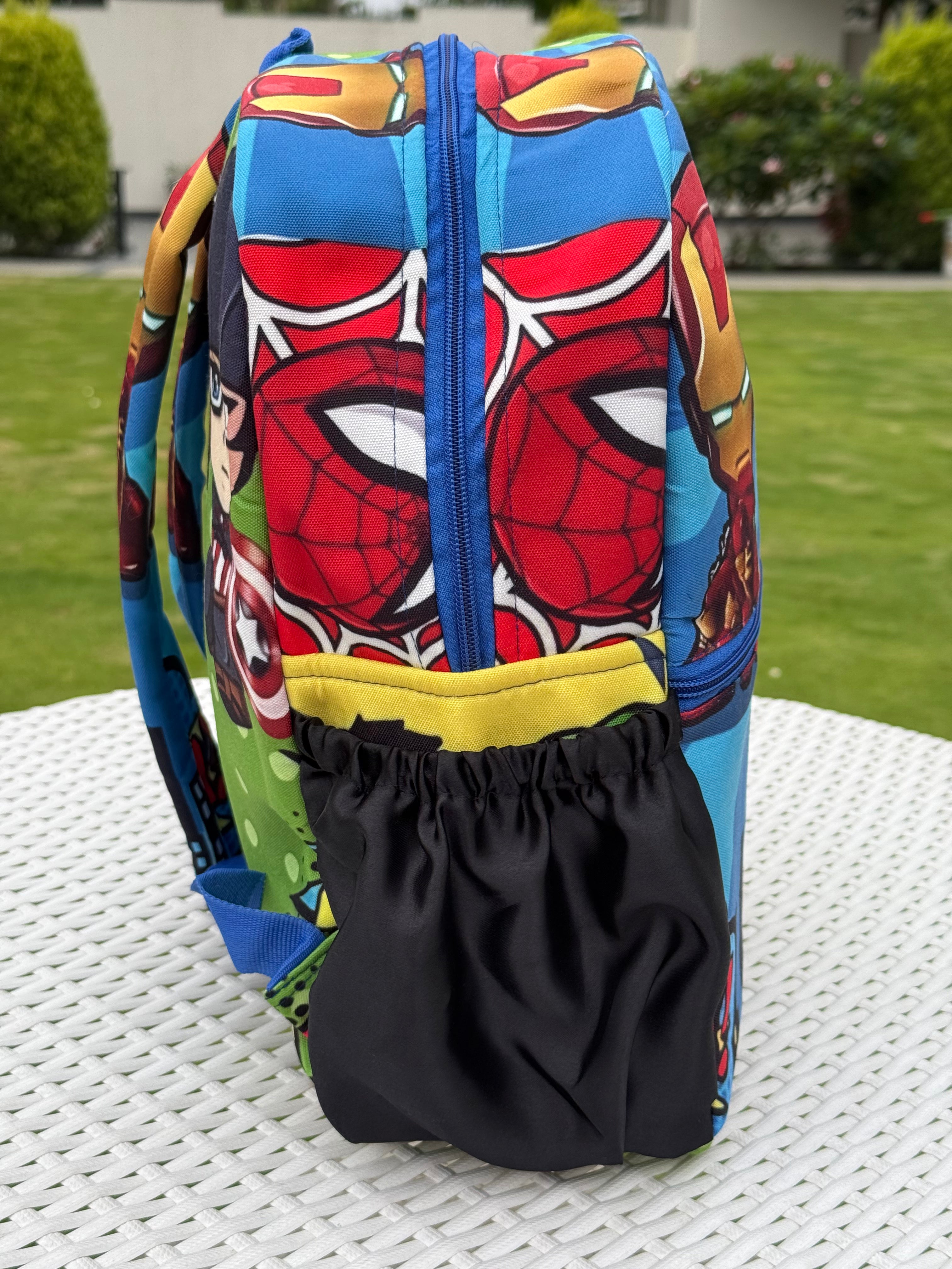 School Backpack with Pouch - Superheroes