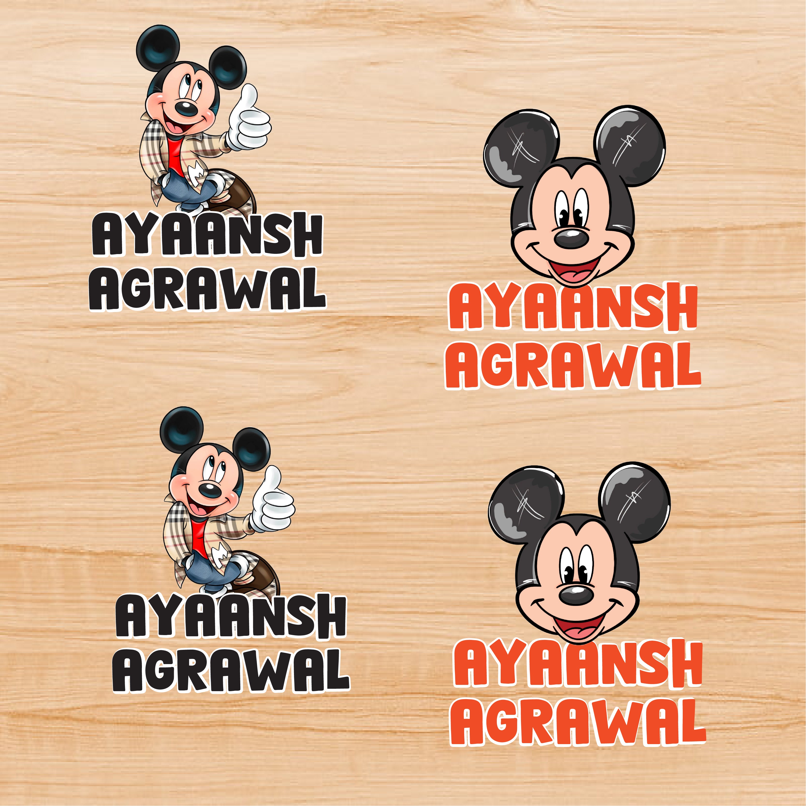 Permenant Ink Transfer Sticker - Mickey Mouse