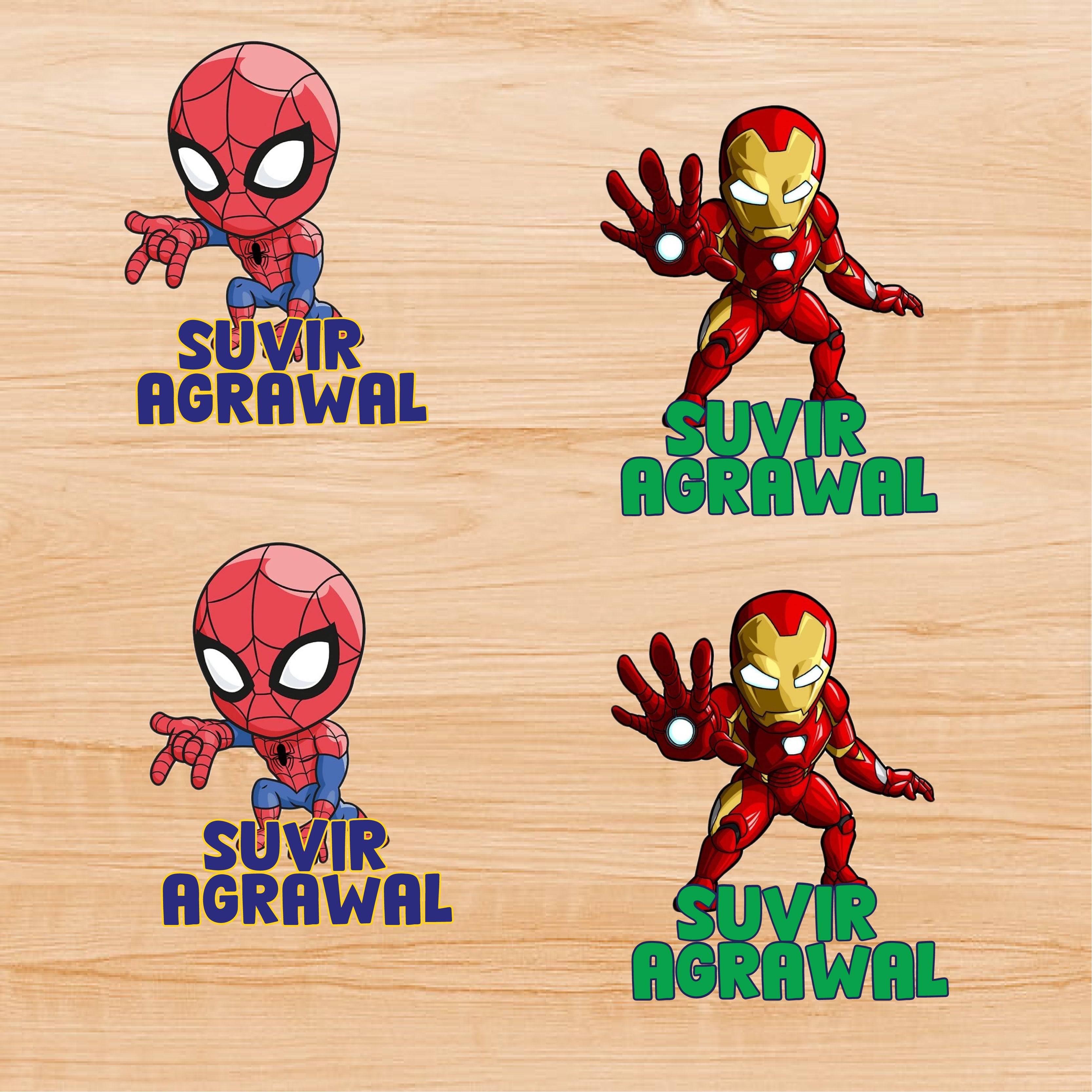 Permenant Ink Transfer Sticker - Superheroes (Spiderman & Iron man)