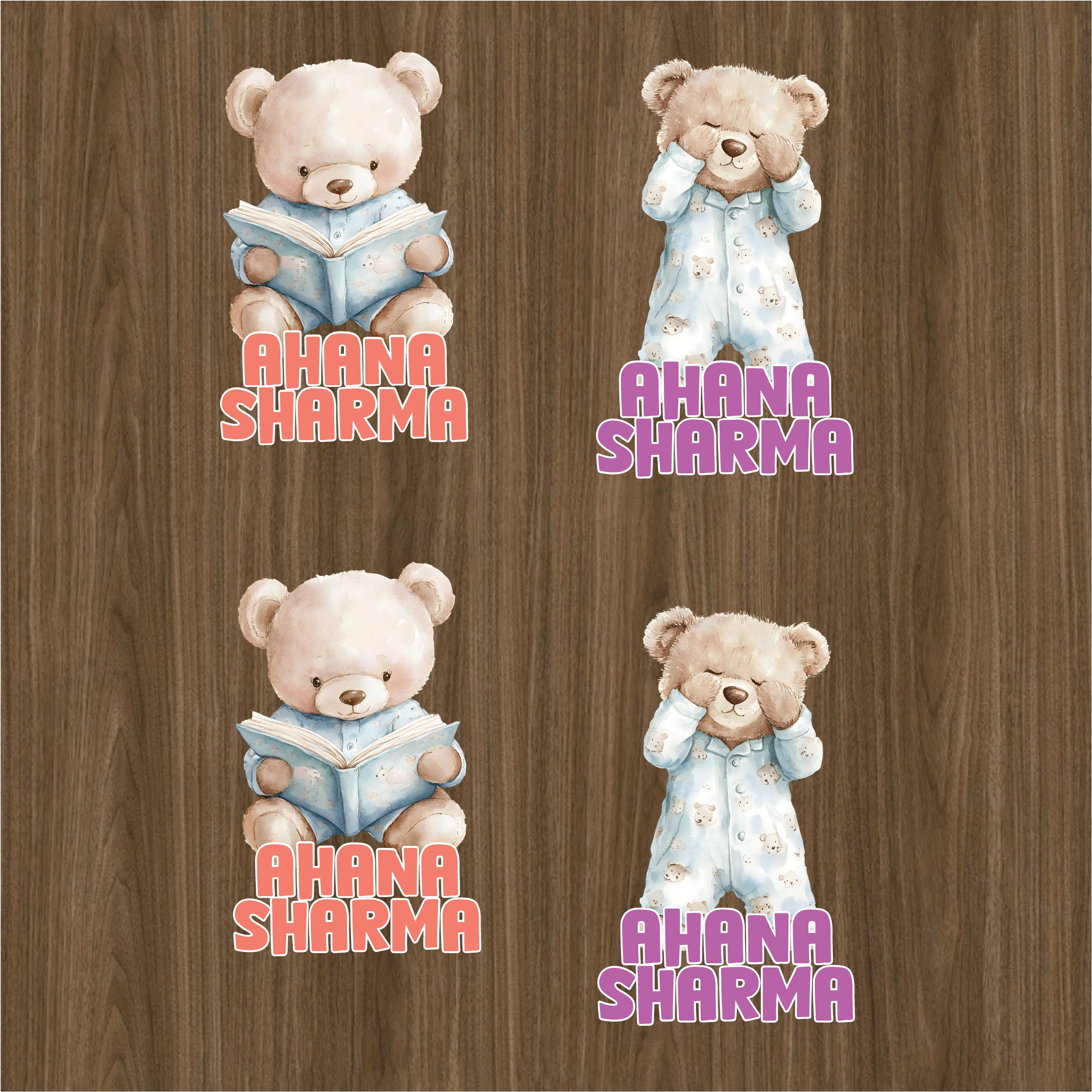 Permenant Ink Transfer Sticker - Teddy Dreamer