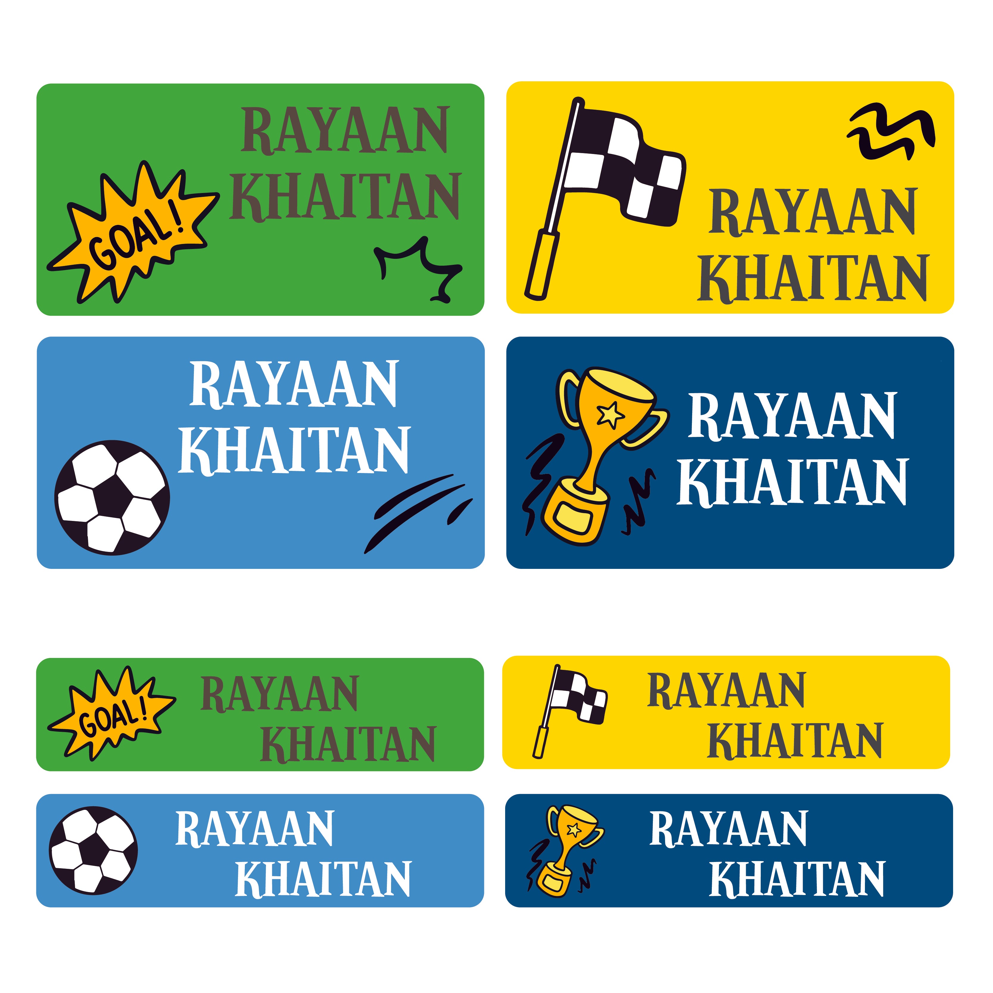 Rectangular Labels - Football