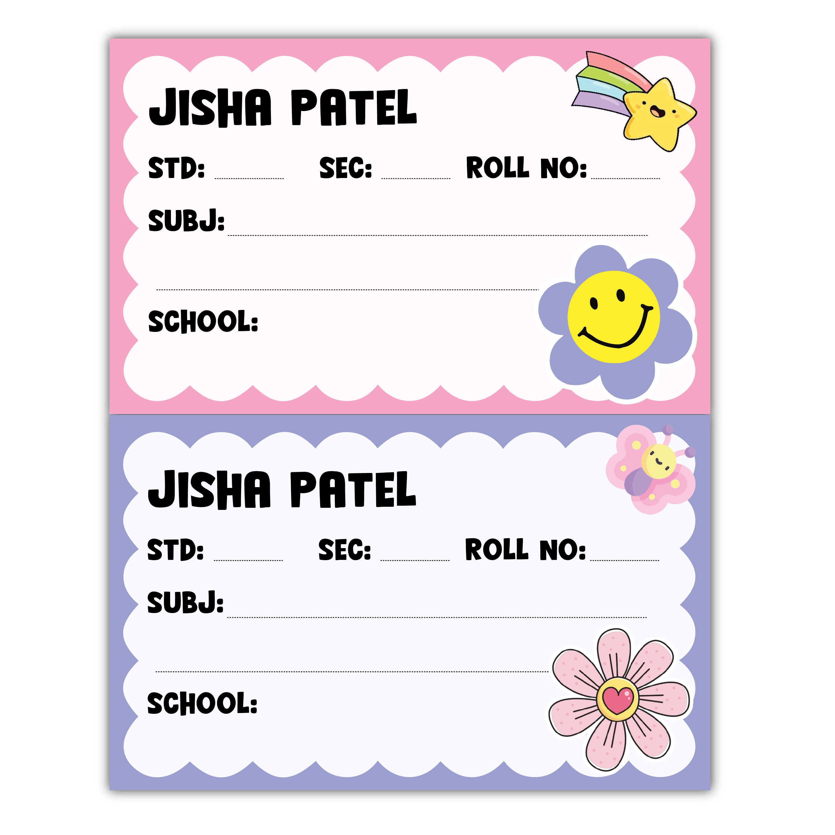 School Book Labels - Flowers & Butterflies