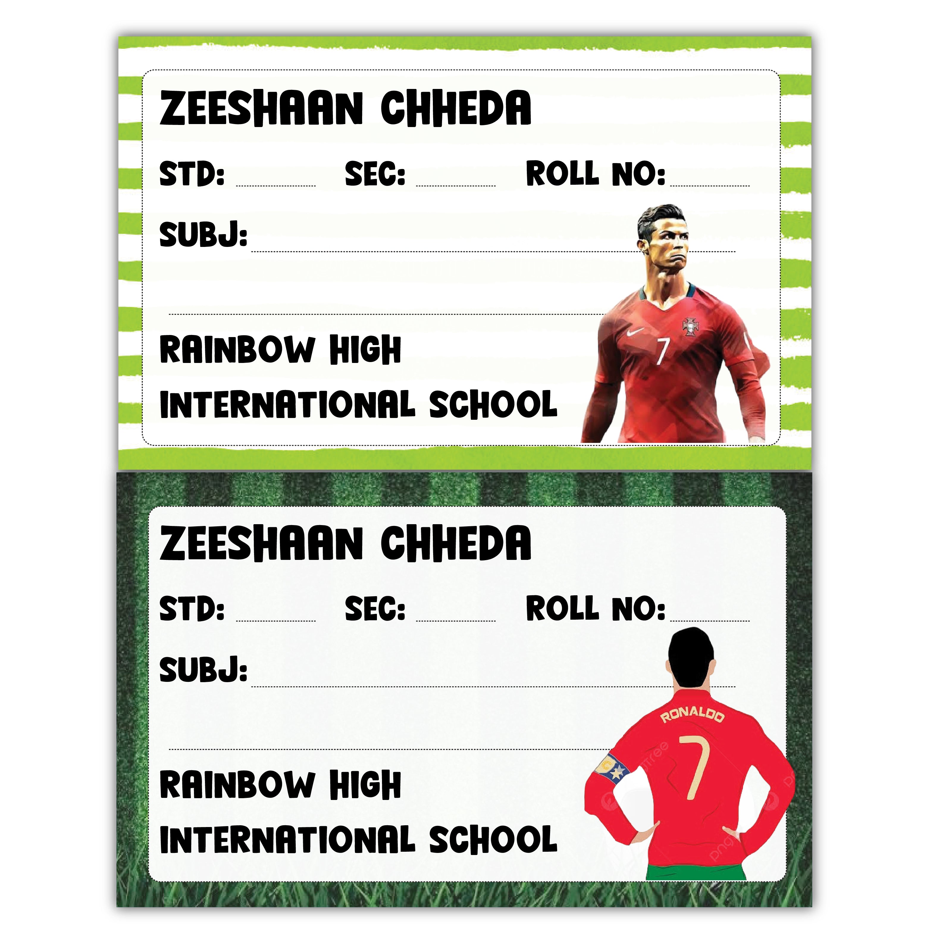 School Book Labels - Football