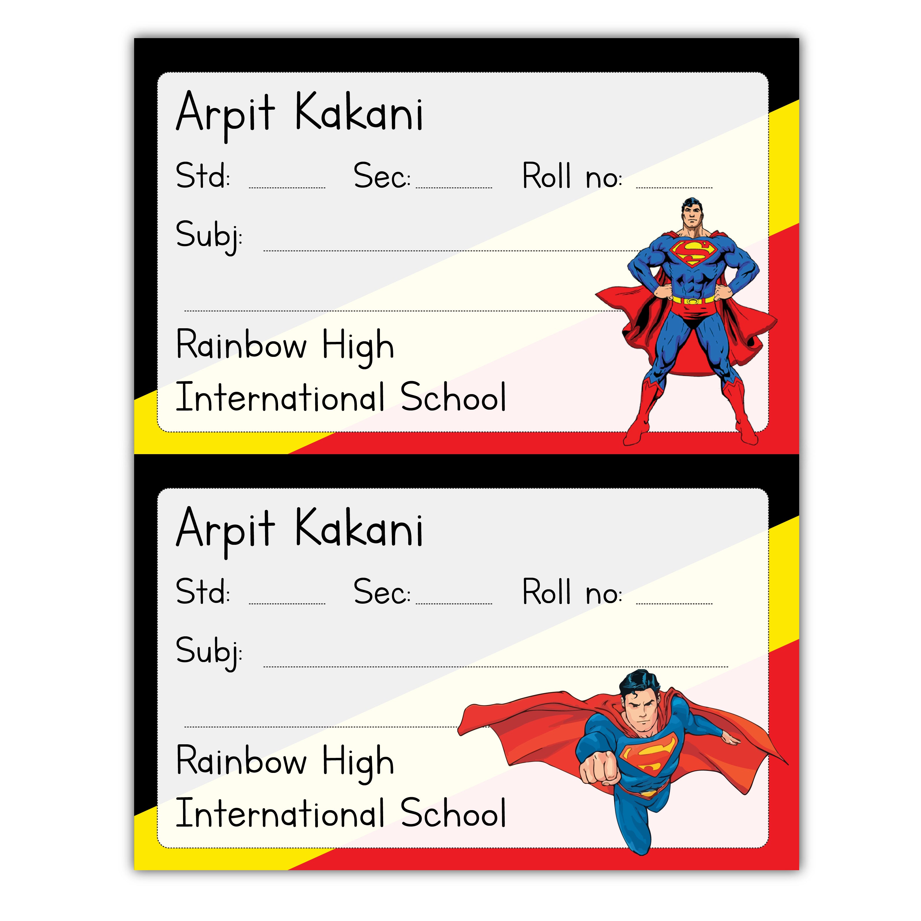 School Book Labels - Superman