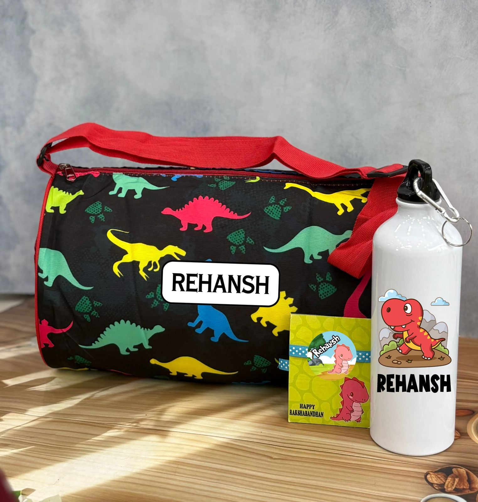 Rakhi Duffle Bag & Sipper Hamper - Dino