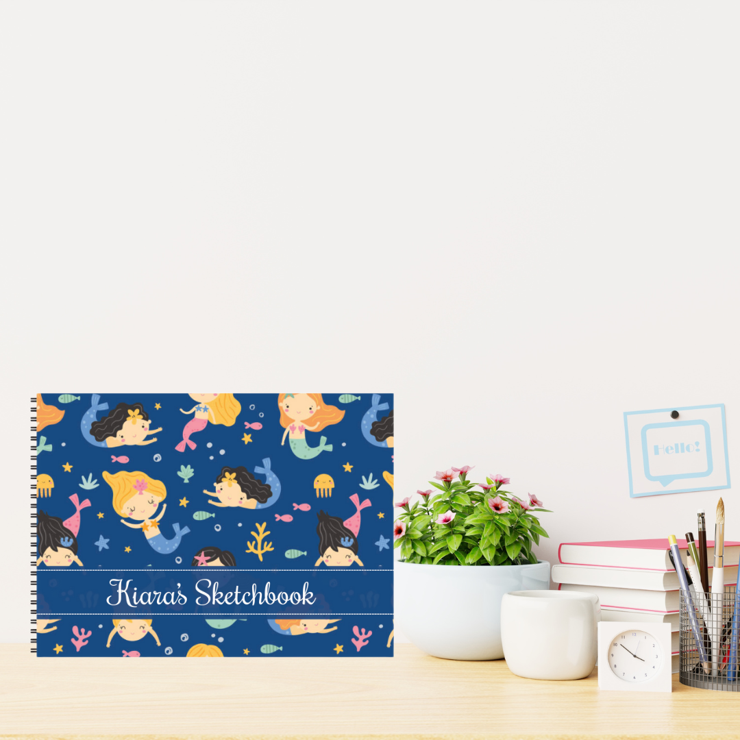 Sketch Book - Mermaid pattern (Blue)