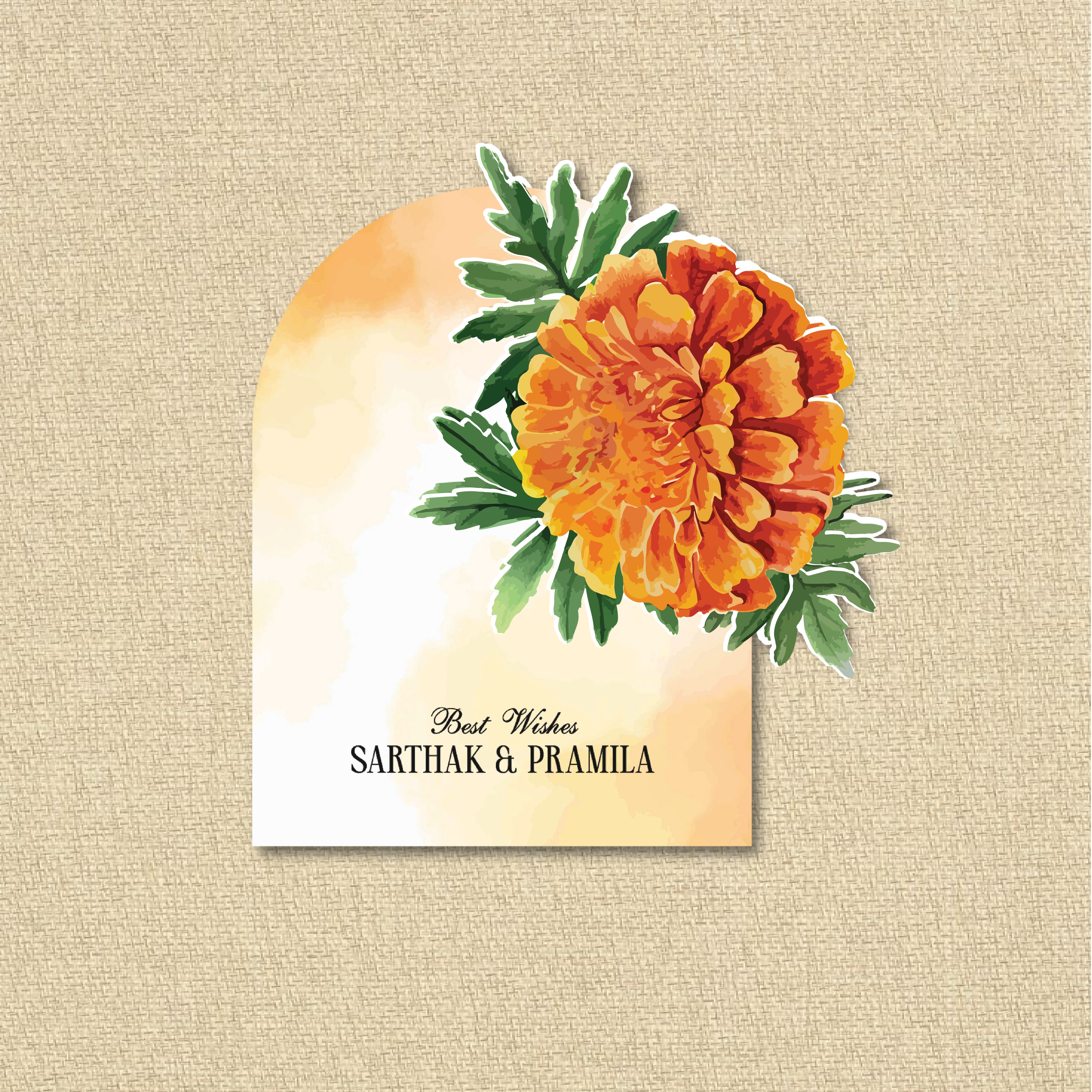 3D Gift Tag - Genda phool