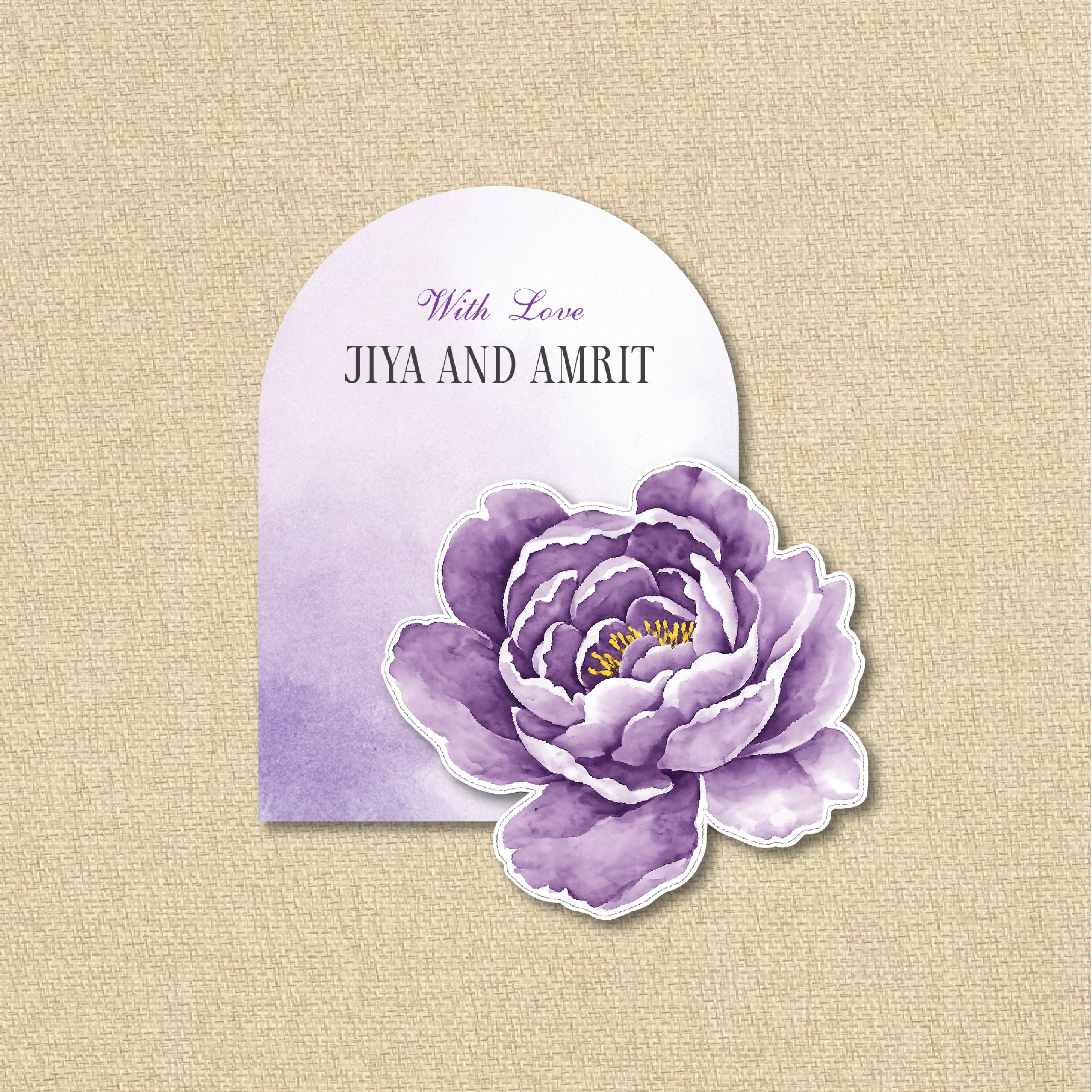3D Gift Tag - Purple Bloom