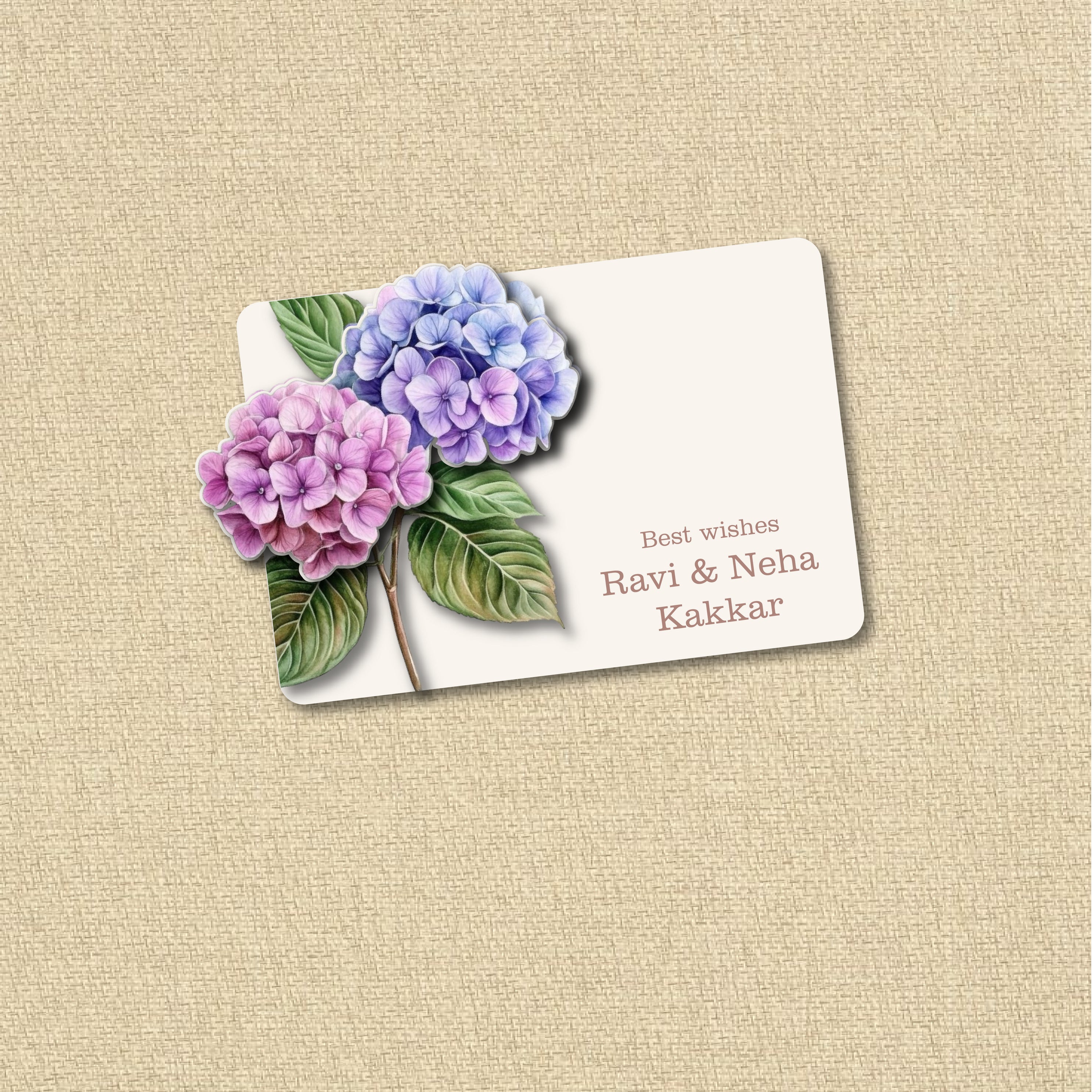 3D Gift Tag - Hydrangea Purple