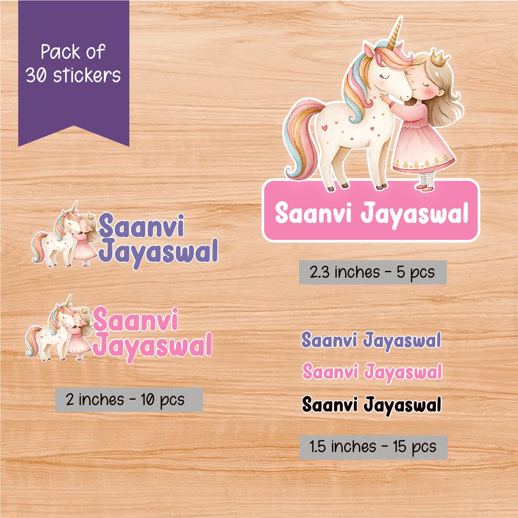 3D Embossed Stickers Combo - Princess & Unicorn