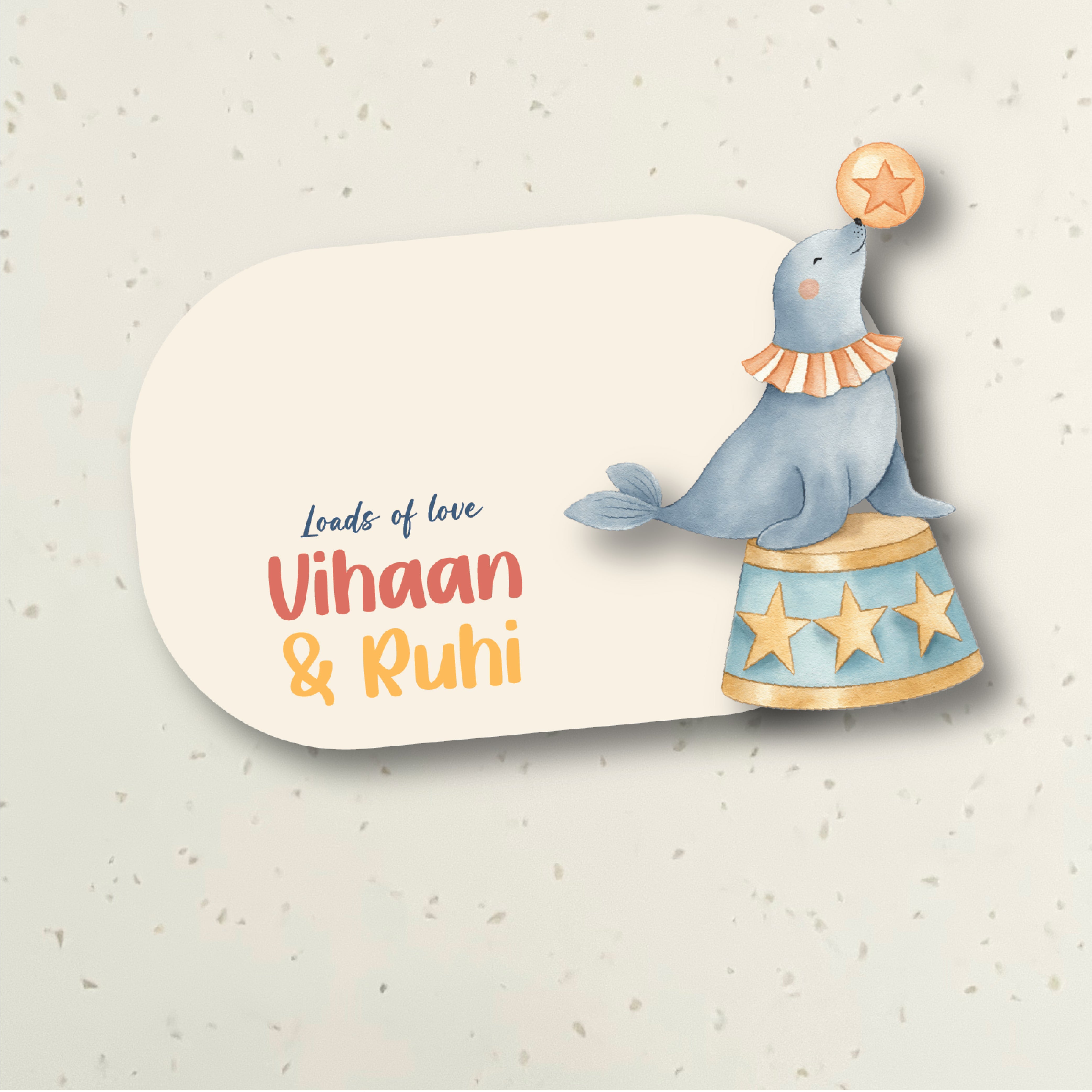 3D Gift Notecard - Circus Seal