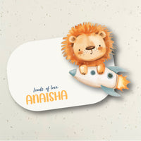 3D Gift Notecard - Lion on a Rocket