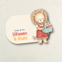 3D Gift Notecard - Lion with pencils