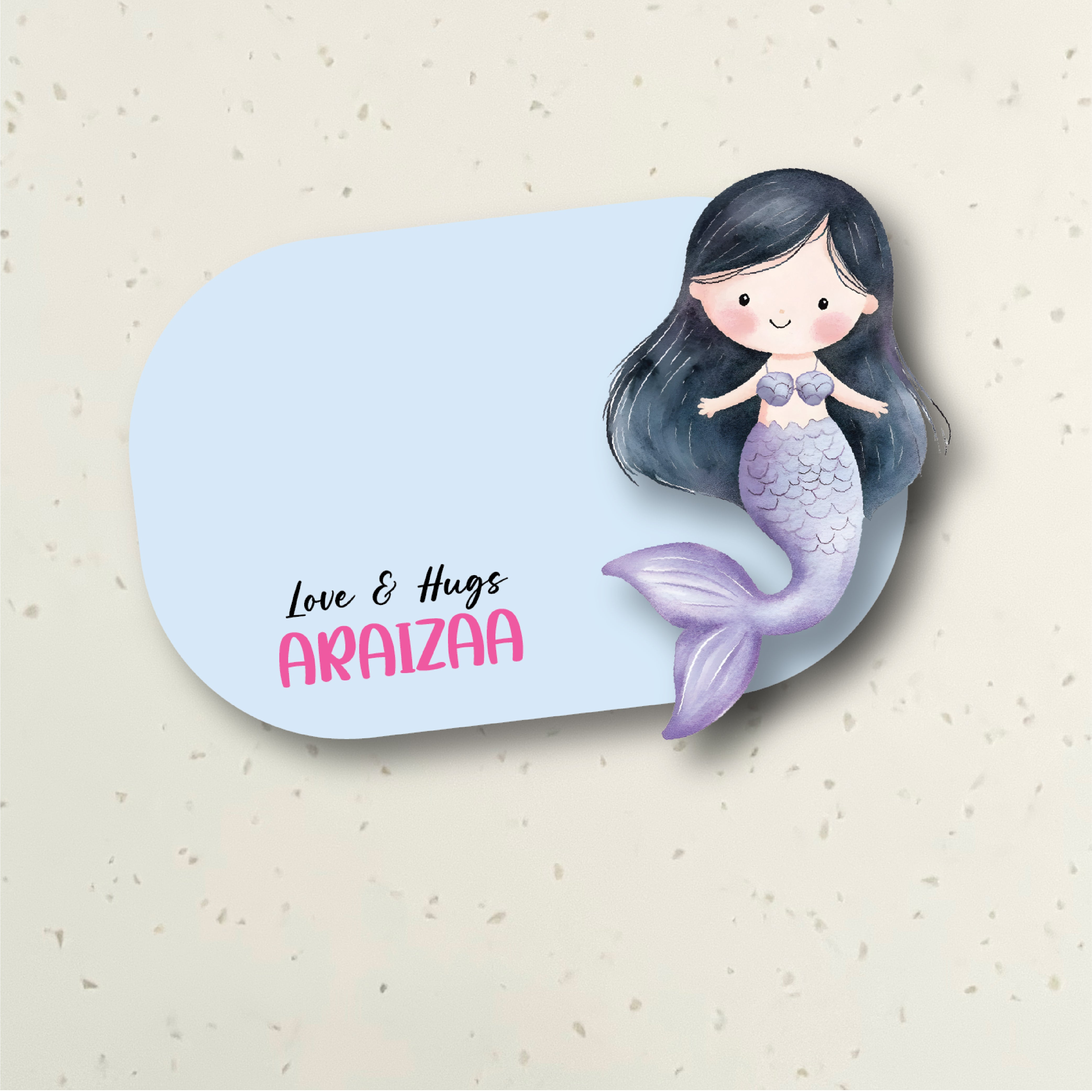 3D Gift Notecard - Purple Mermaid