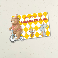 3D Gift Tag - Circus with Cycling Bear