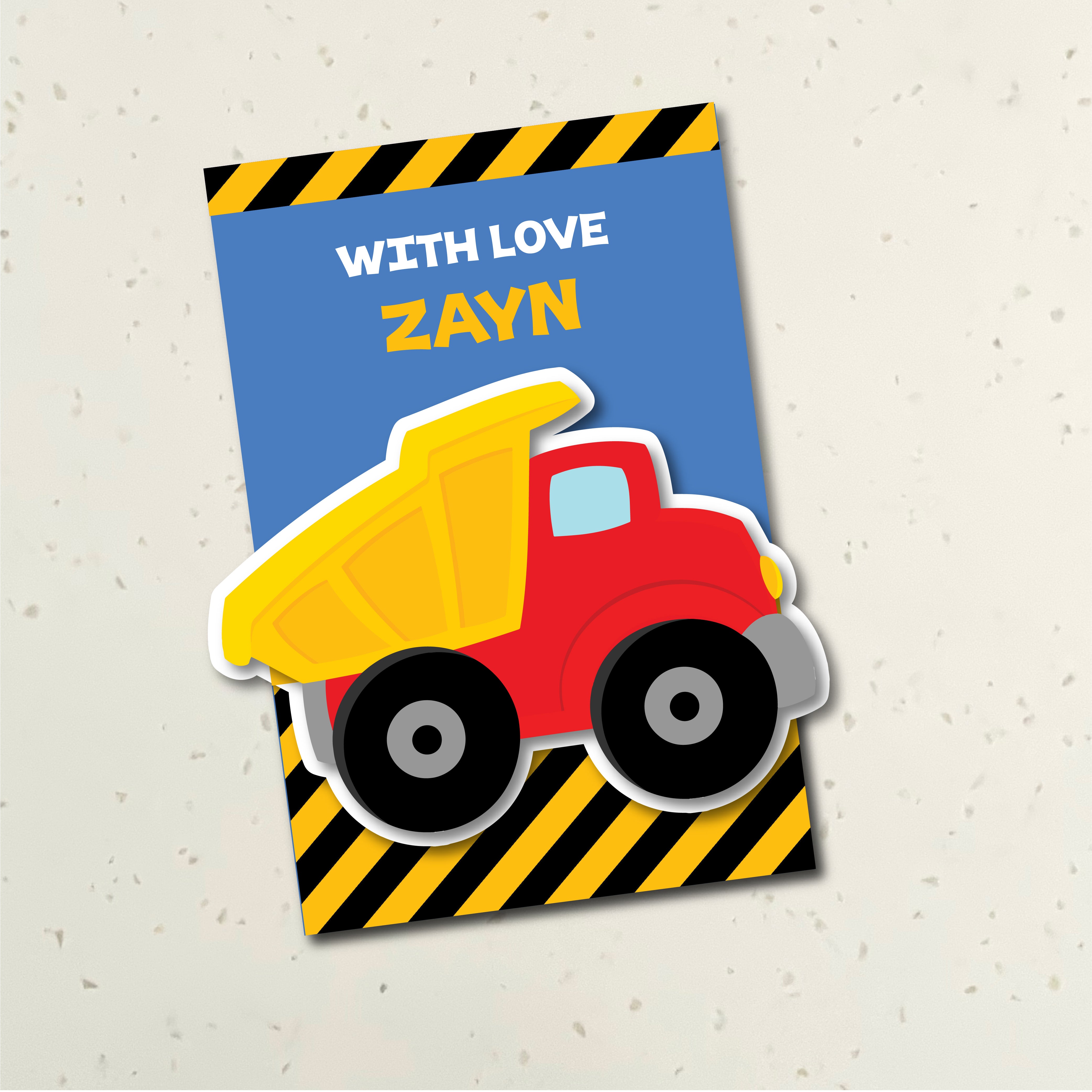 3D Gift Tag - Construction Truck