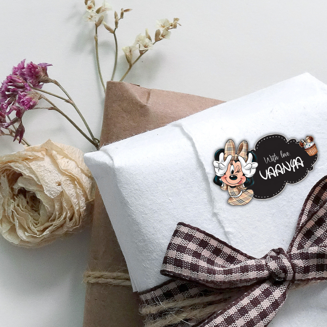 Gift Shape Sticker - Minnie Mouse