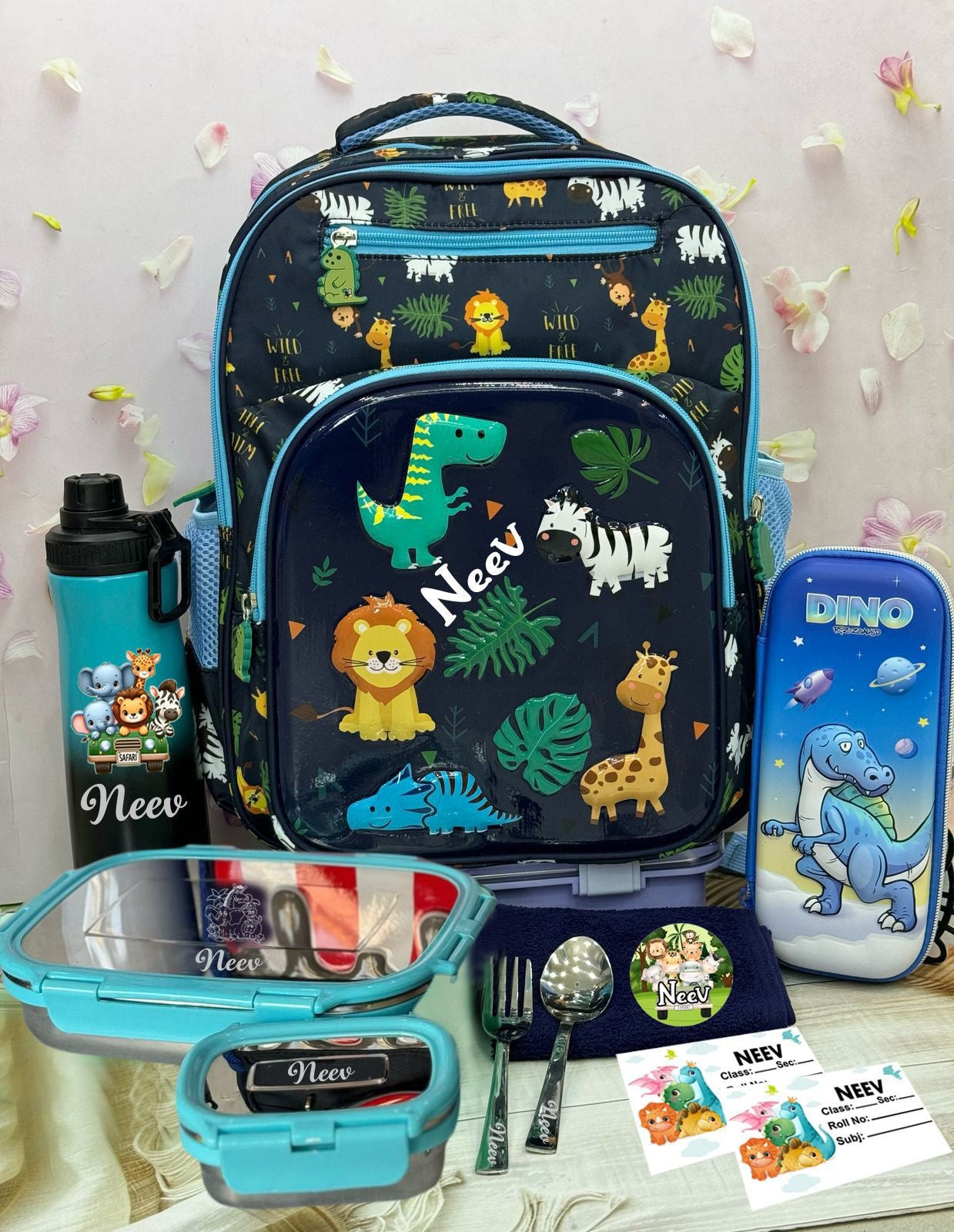 School Bag Combo - Jungle Animals