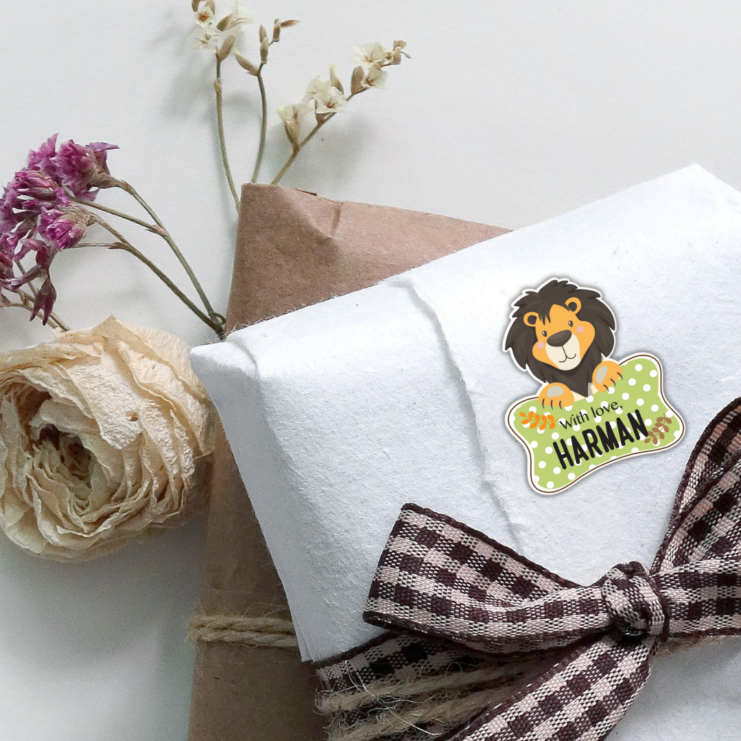 Gift Shape Sticker - Lion