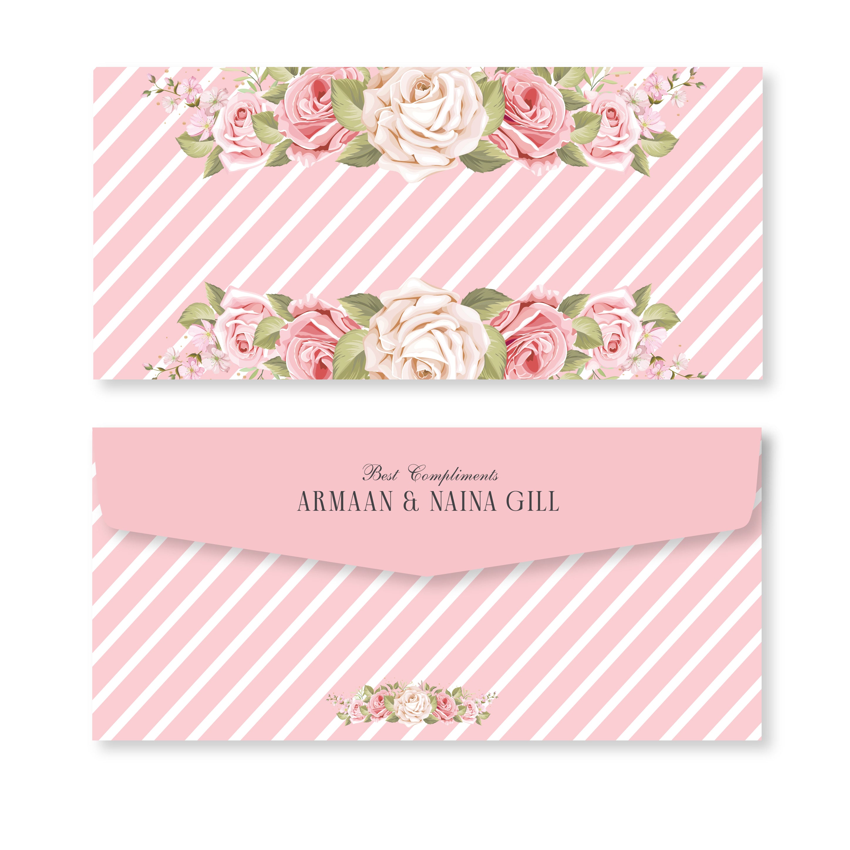 Money Envelope (Adult) - Pink & White Stripes