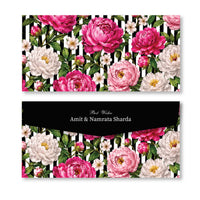 Money Envelope (Adult) - Black & White Floral Stripes