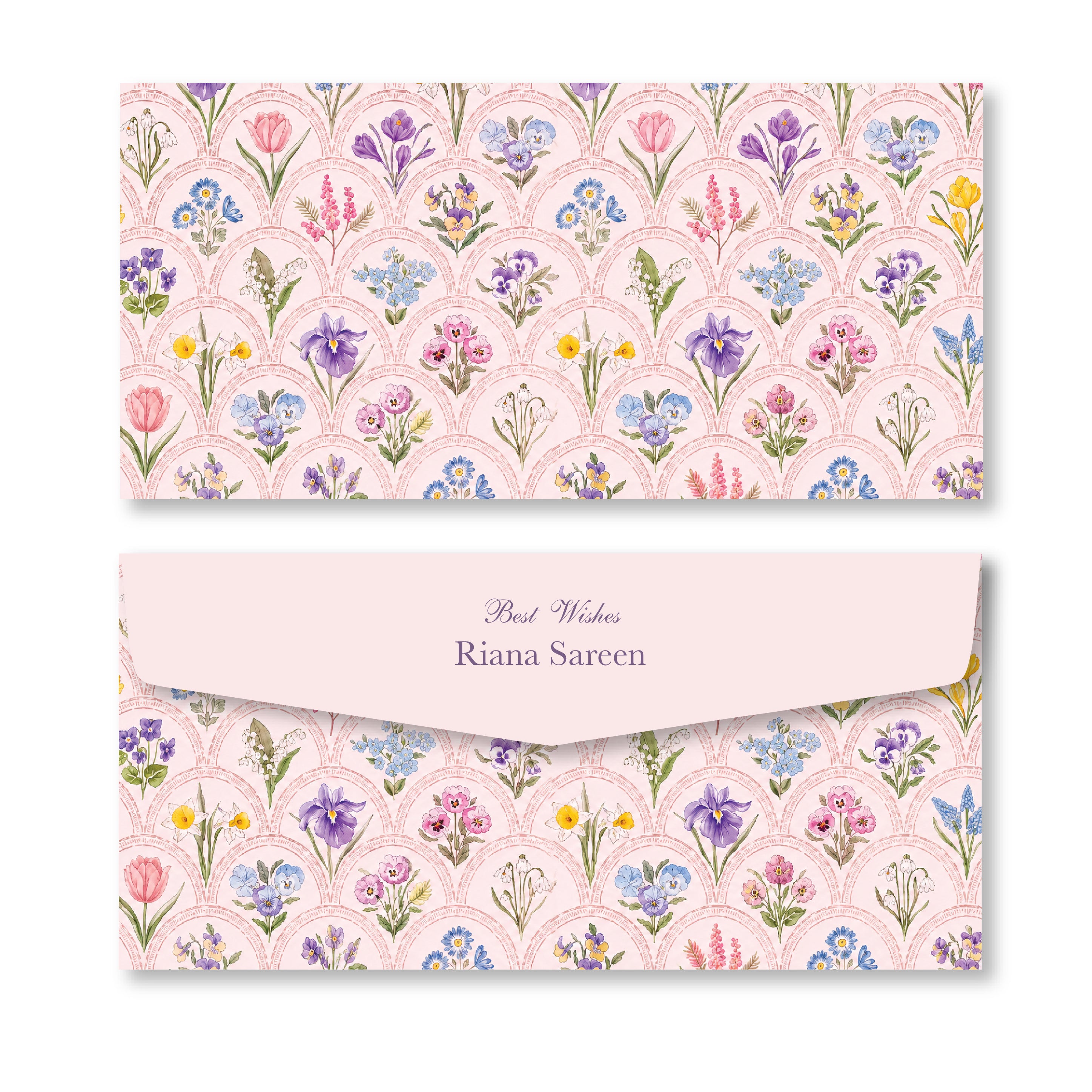 Money Envelope (Adult) - Pink Mixed Flowers