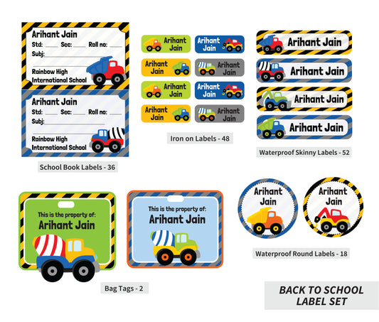 Back To School Label Set - Construction