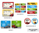 Back To School Label Set - Speedy Cars
