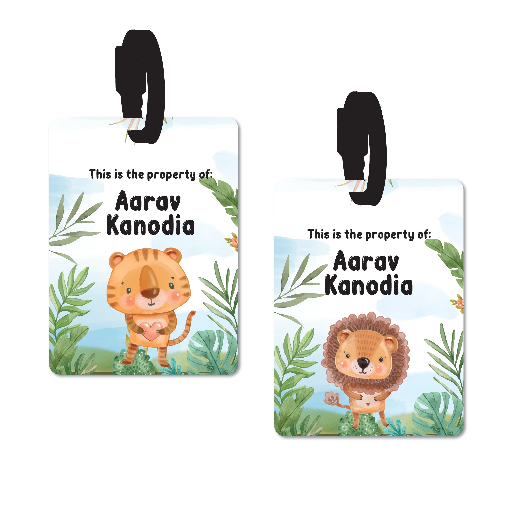 Bag Tag - Jungle Animals (Lion & Tiger)