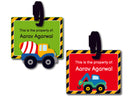 Bag Tag - Construction (Green & Red)