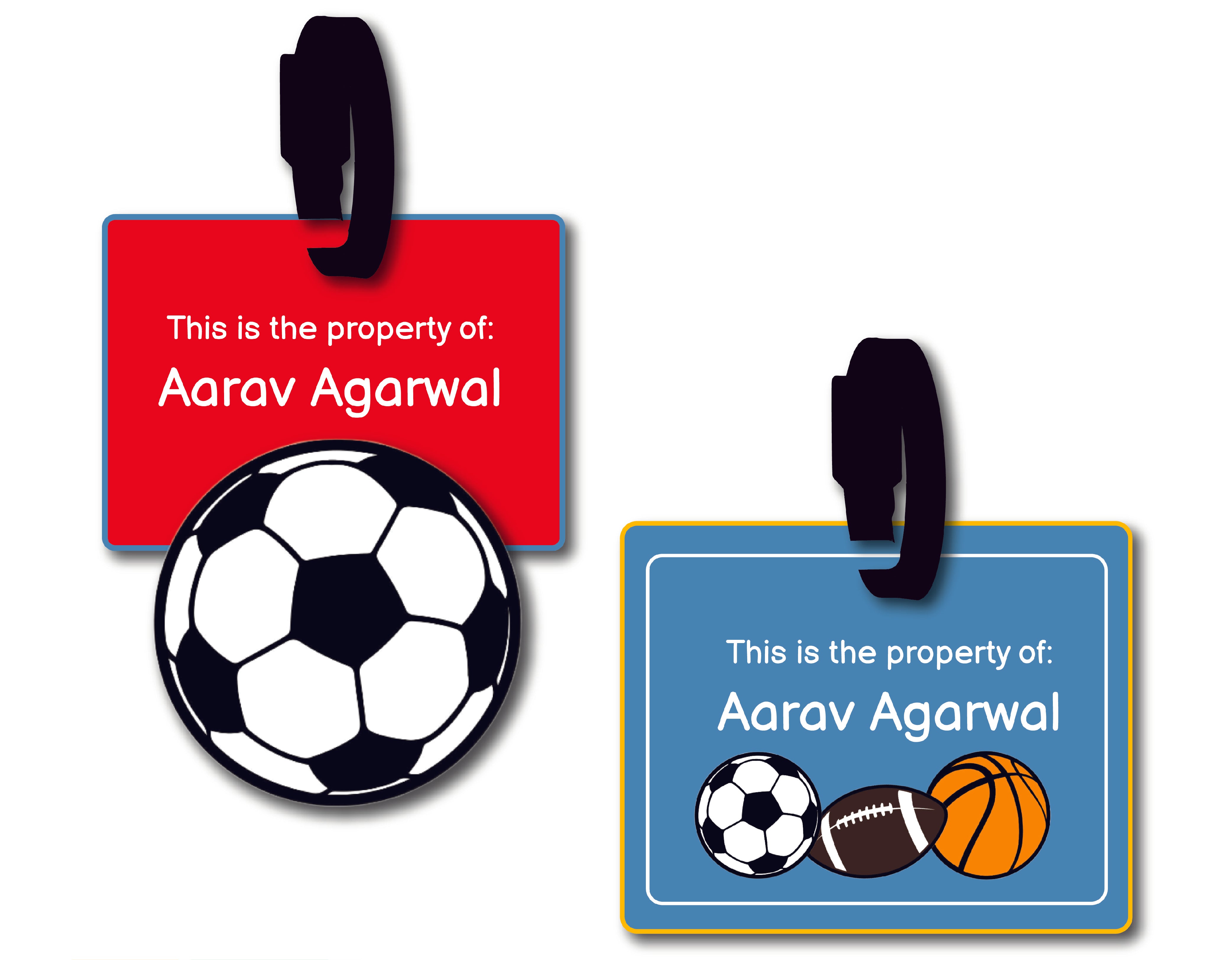Bag Tag - Sports Balls (Football)