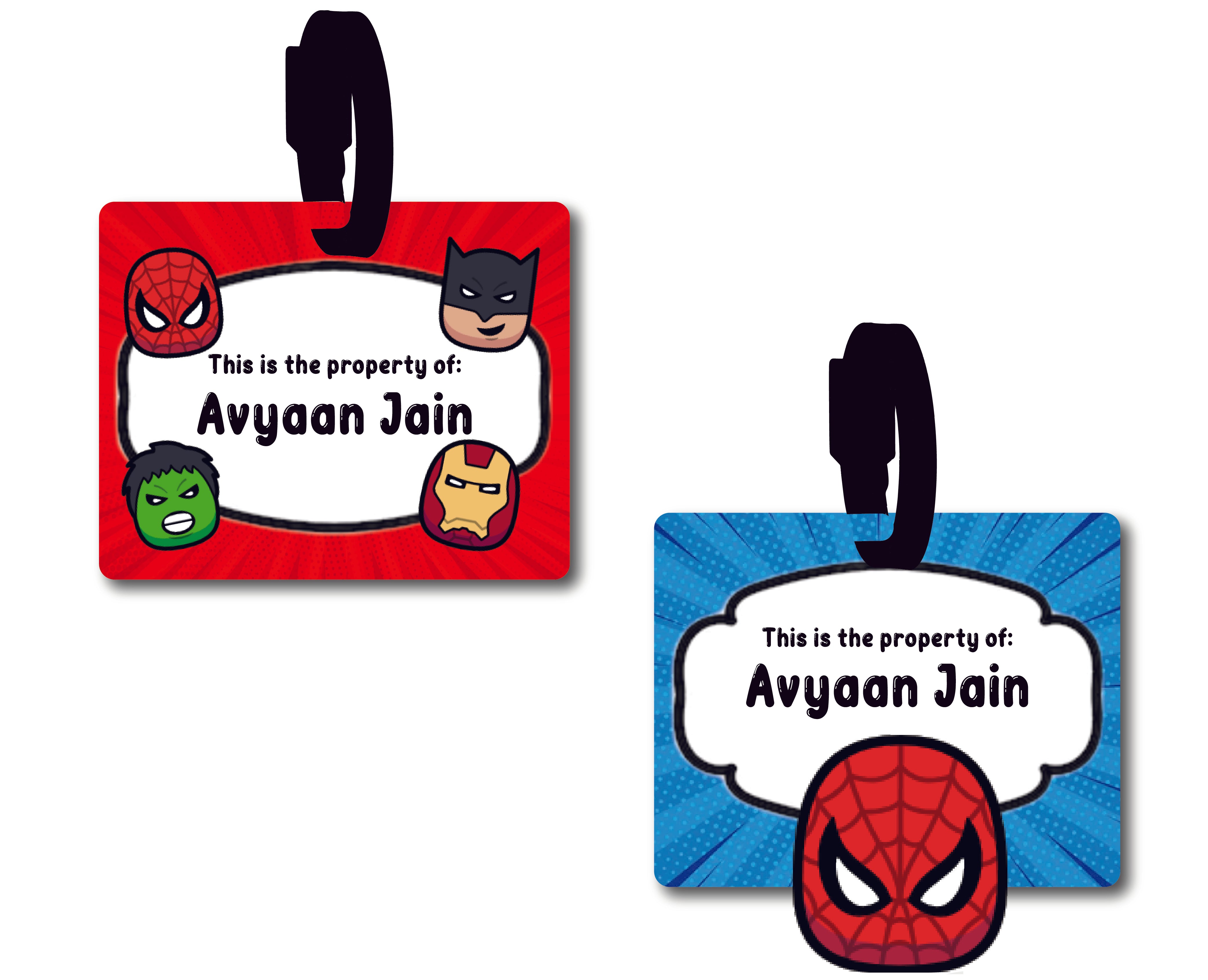Bag Tag - Superhero faces (Spiderman)