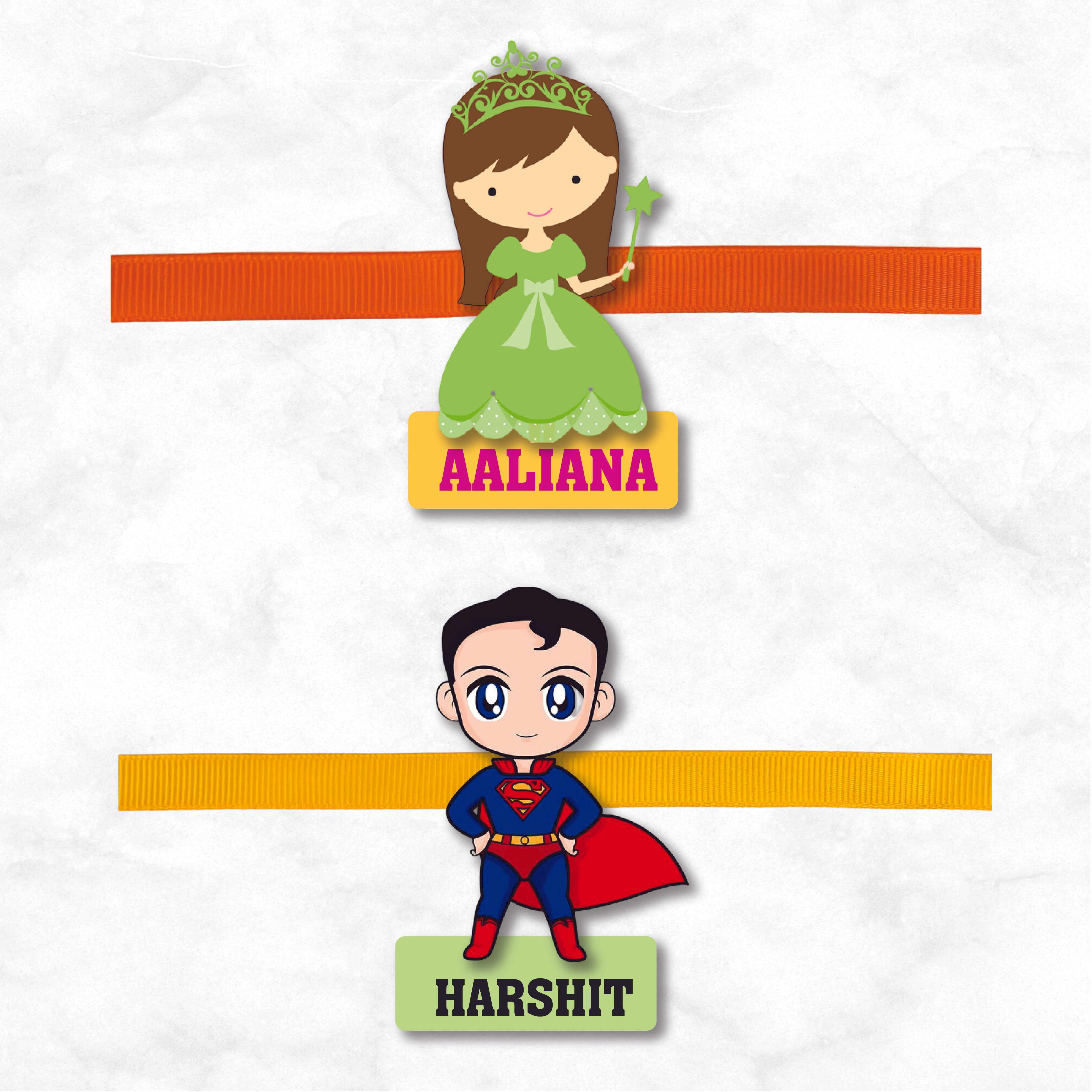 Character Rakhi (Set of 2 pcs) - Fairy & Superman