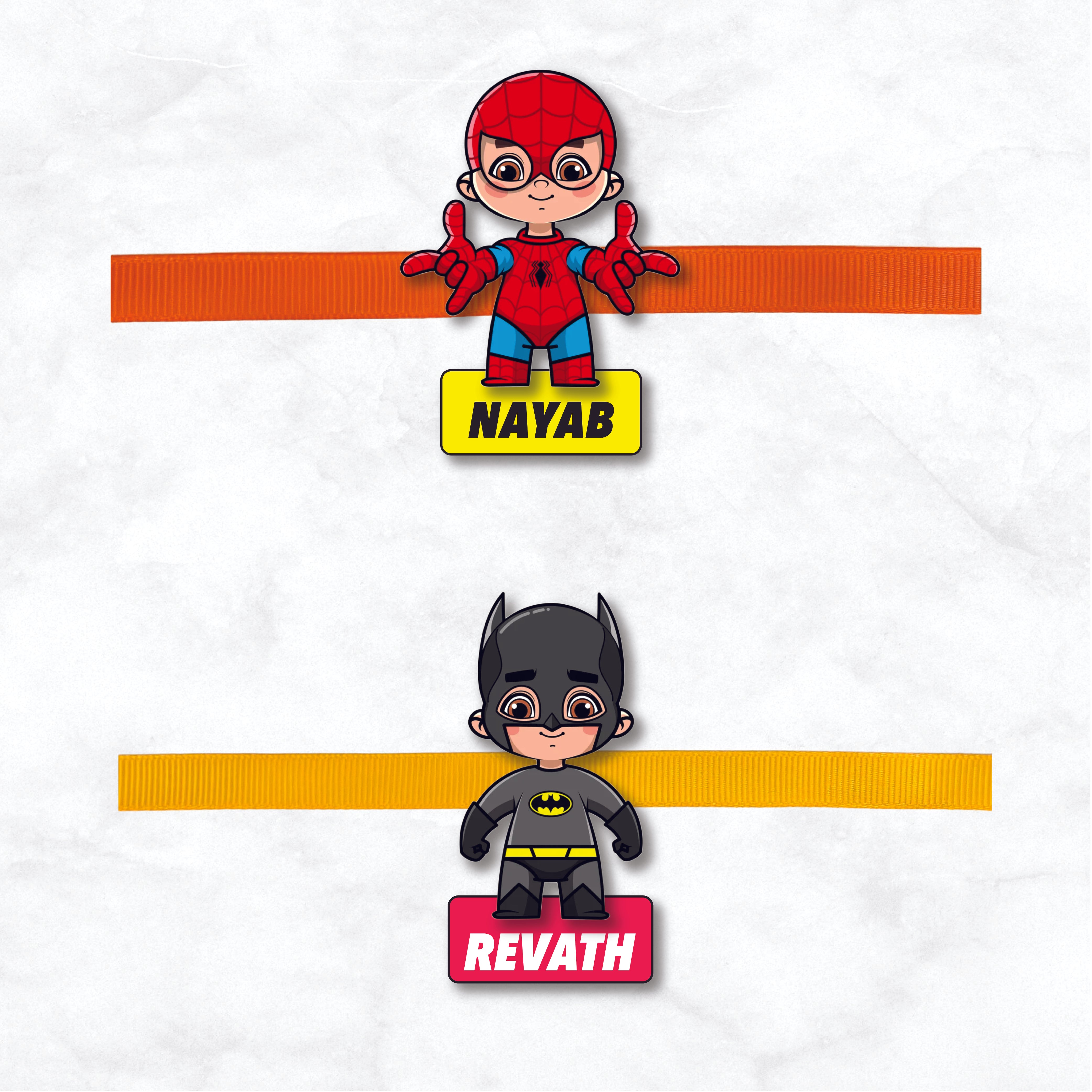 Character Rakhi (Set of 2 pcs) - Spiderman & Batman