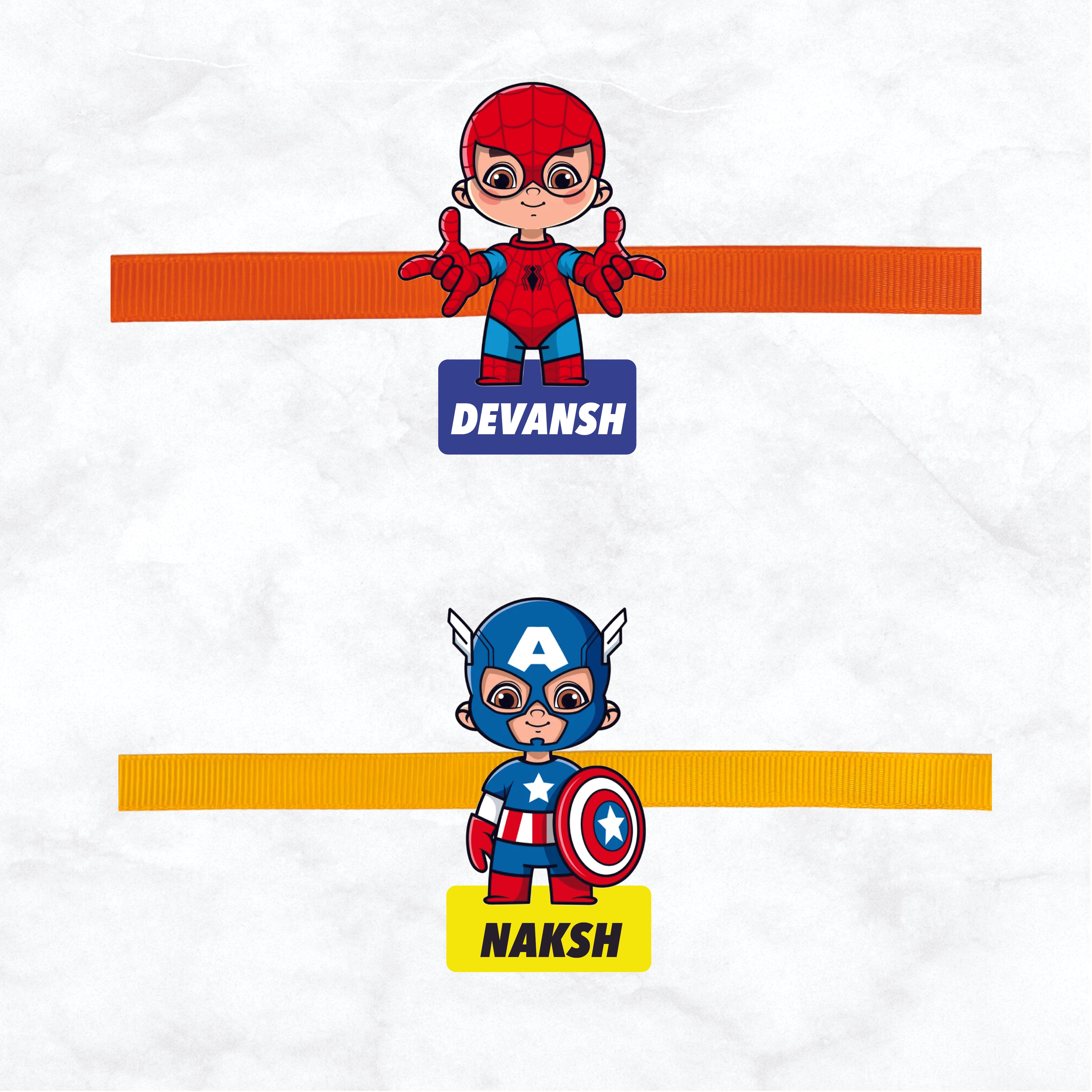 Character Rakhi (Set of 2 pcs) - Spiderman & Captain America