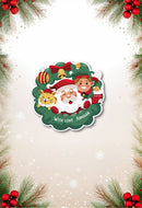 Christmas Shape Gift Tag - Santa with friends