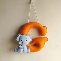 Felt Jumbo Name Initial Hanging - Car