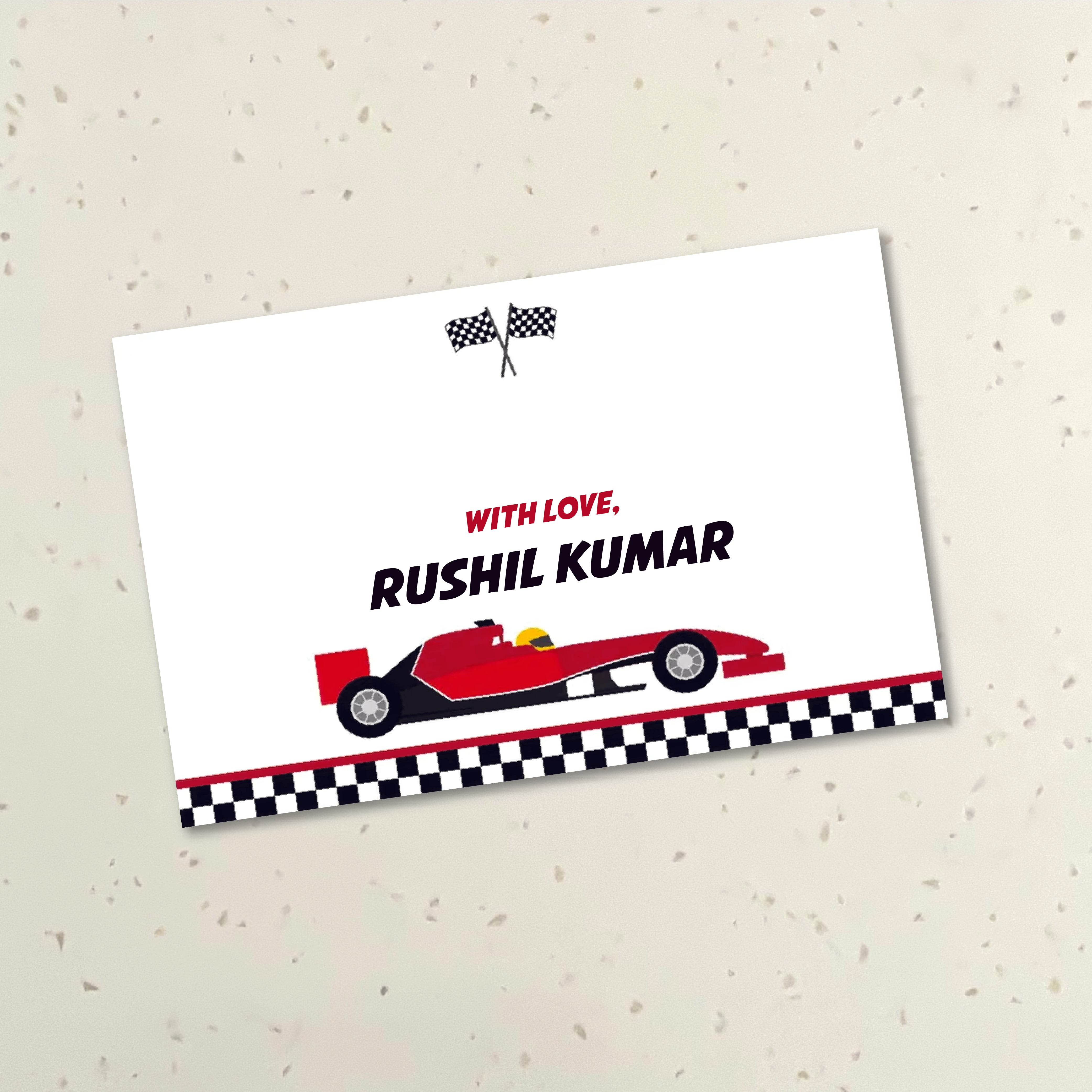 Gift Tag (rectangular) - Racing Car