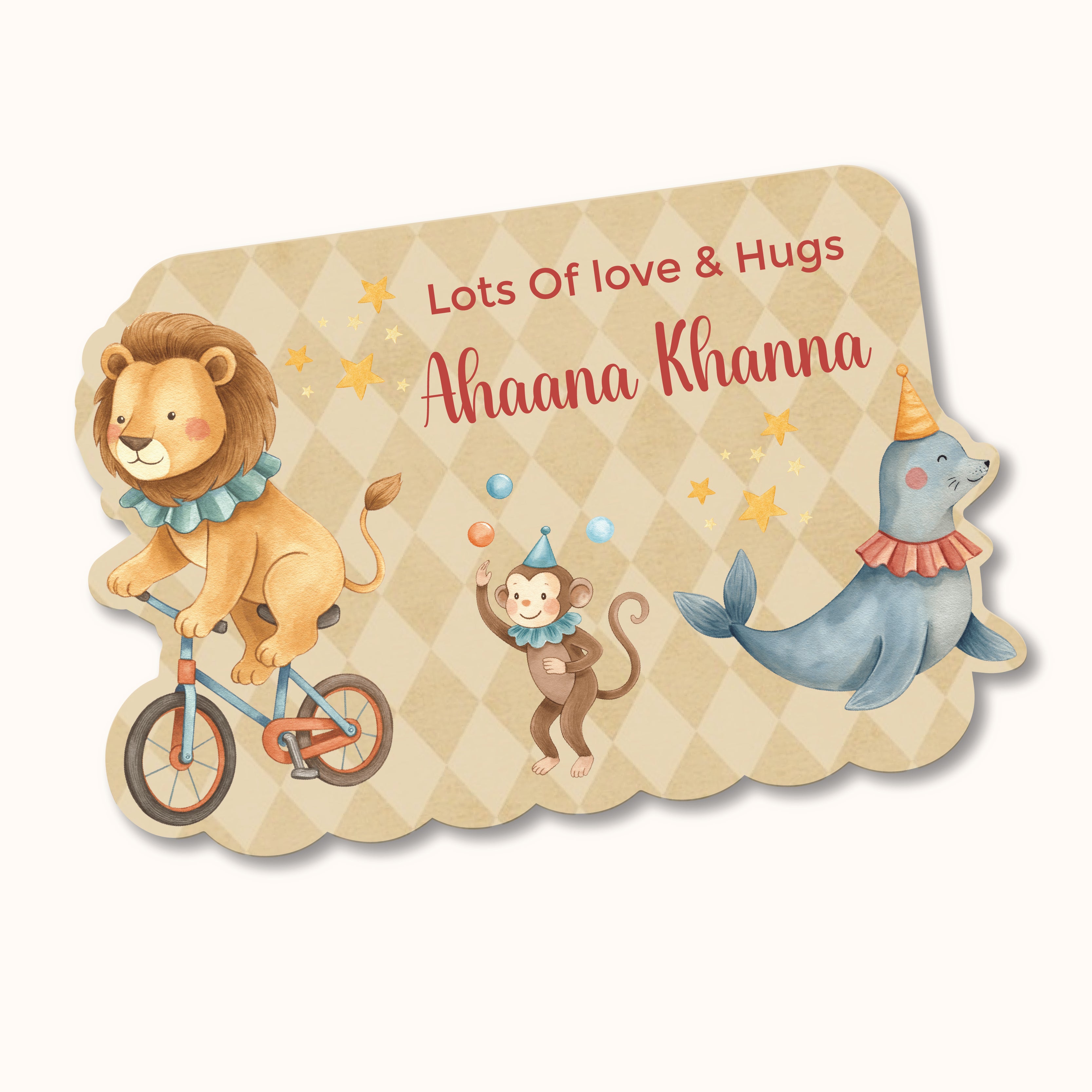 Gift Tag (Shape) - Circus Brown Checkered